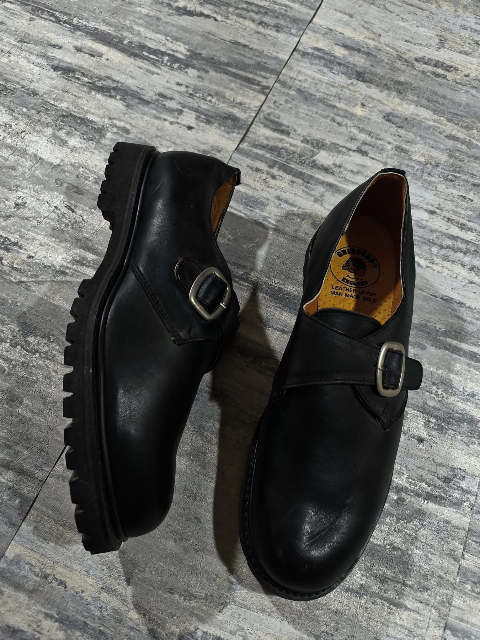 Leather monk strap genuine leather grinders England derby shoes Size US 13 / EU 46 - 6 Thumbnail