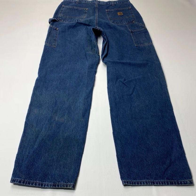 Carhartt VINTAGE Carhartt Carpenter Jeans B13 DPS Mens 36x36 Blue Denim Original Dungaree Fit Size US 36 / EU 52 - 7 Thumbnail