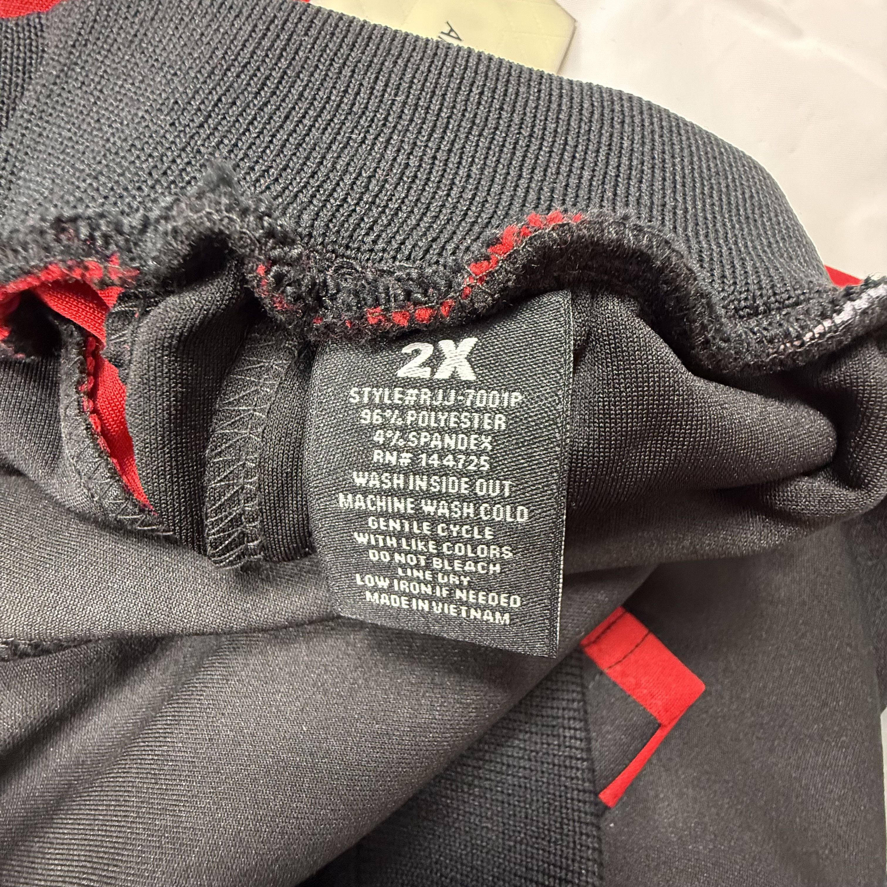 Other American Bazi Mens Black Red Side Stripe Track Pants 2X Size US 36 / EU 52 - 7 Thumbnail