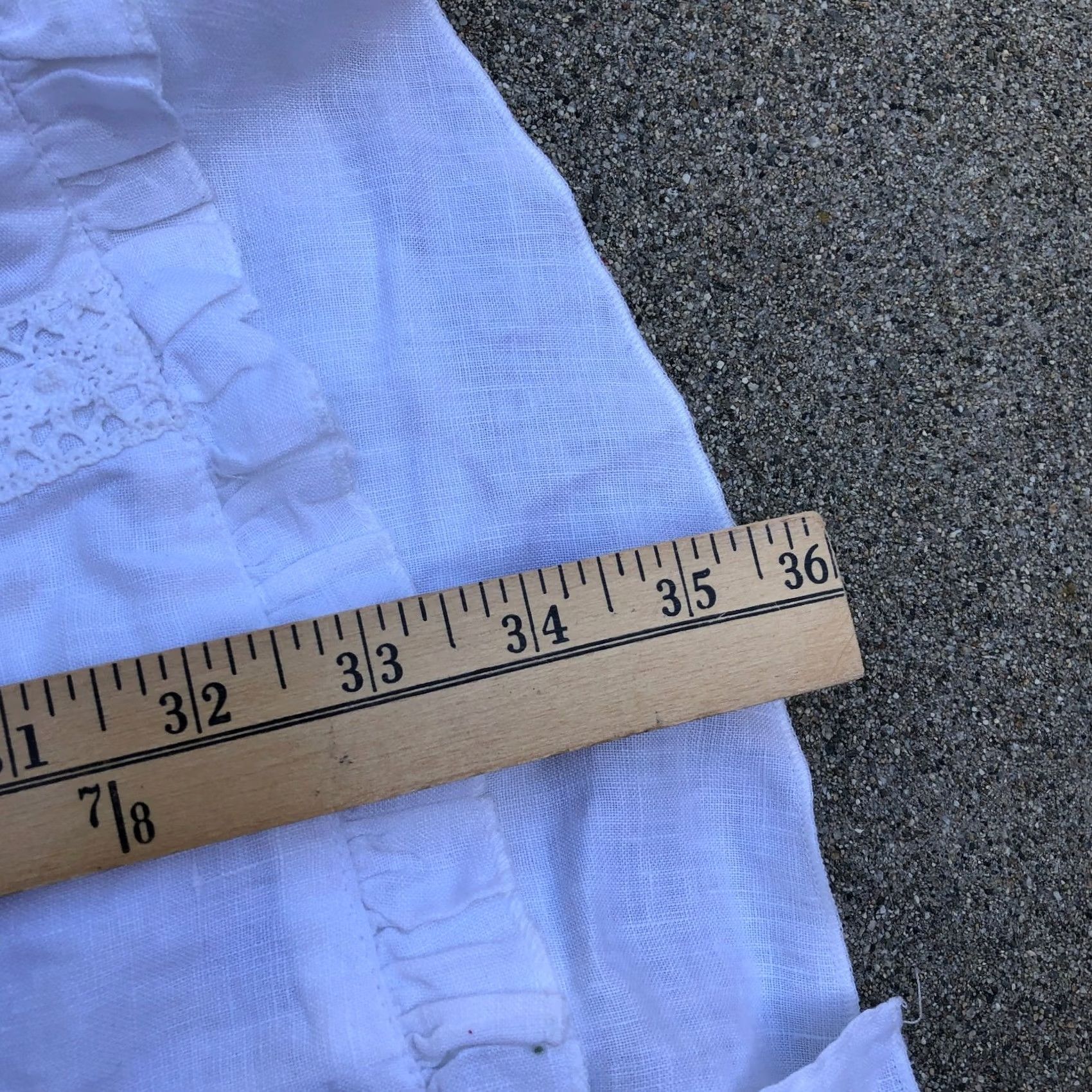 Vintage SUNNY LEIGH 100% Linen Button Dress Women's 10 White Short Sleeve A-Line Knee Length Size 32" / US 10 / IT 46 - 8 Thumbnail