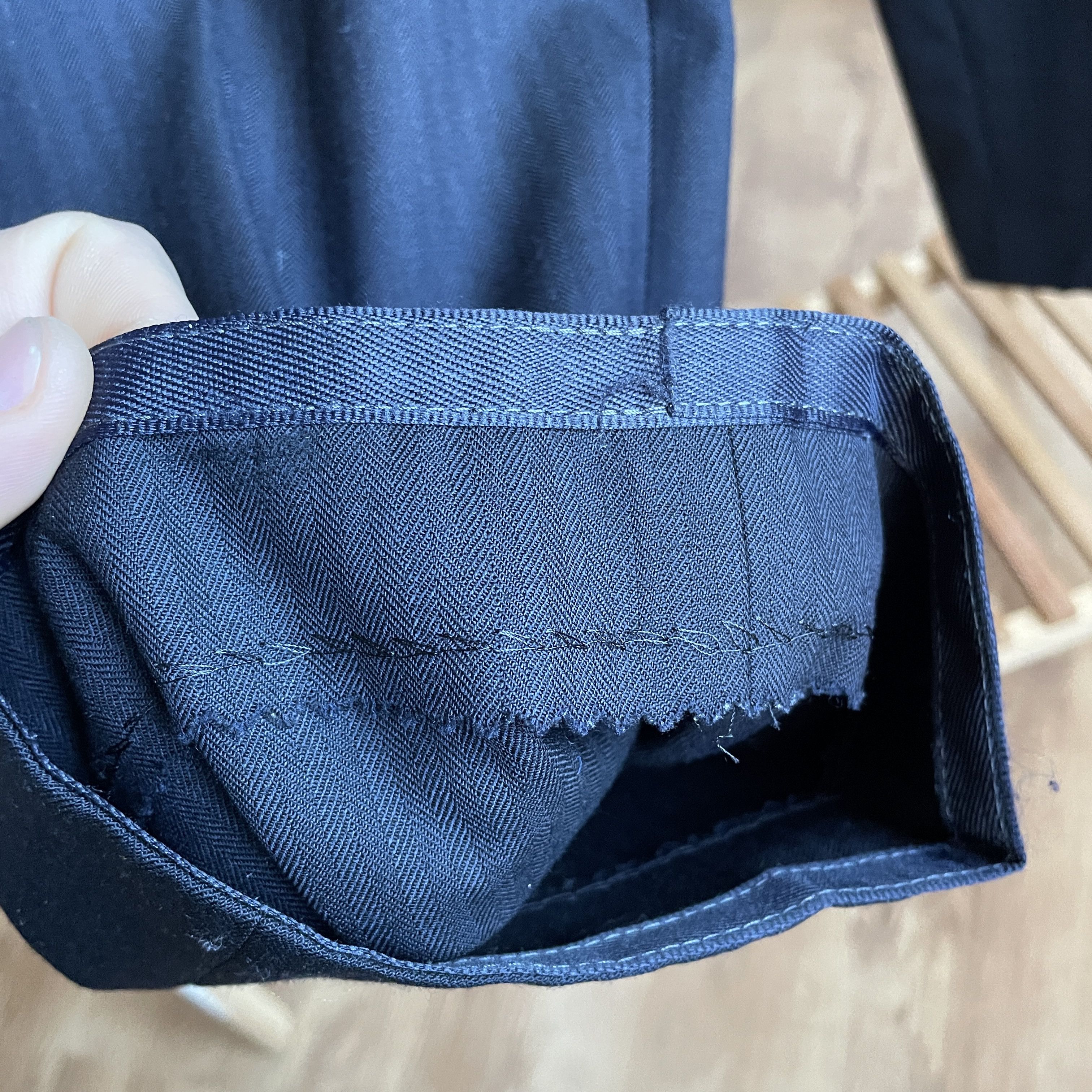 SCABAL Scabal Herringbone Wool 3 Button Wool Navy Suit Size EUR 50 Size 40R - 16 Thumbnail