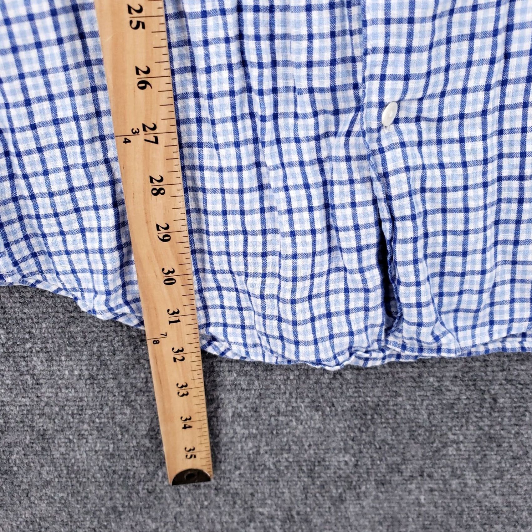 Banana Republic Banana Republic Button-Up Shirt Mens XL Blue Plaid Linen Long Sleeve Button-Up Collared Spread Neckline Casual Travel Size US XL / EU 56 / 4 - 4 Thumbnail