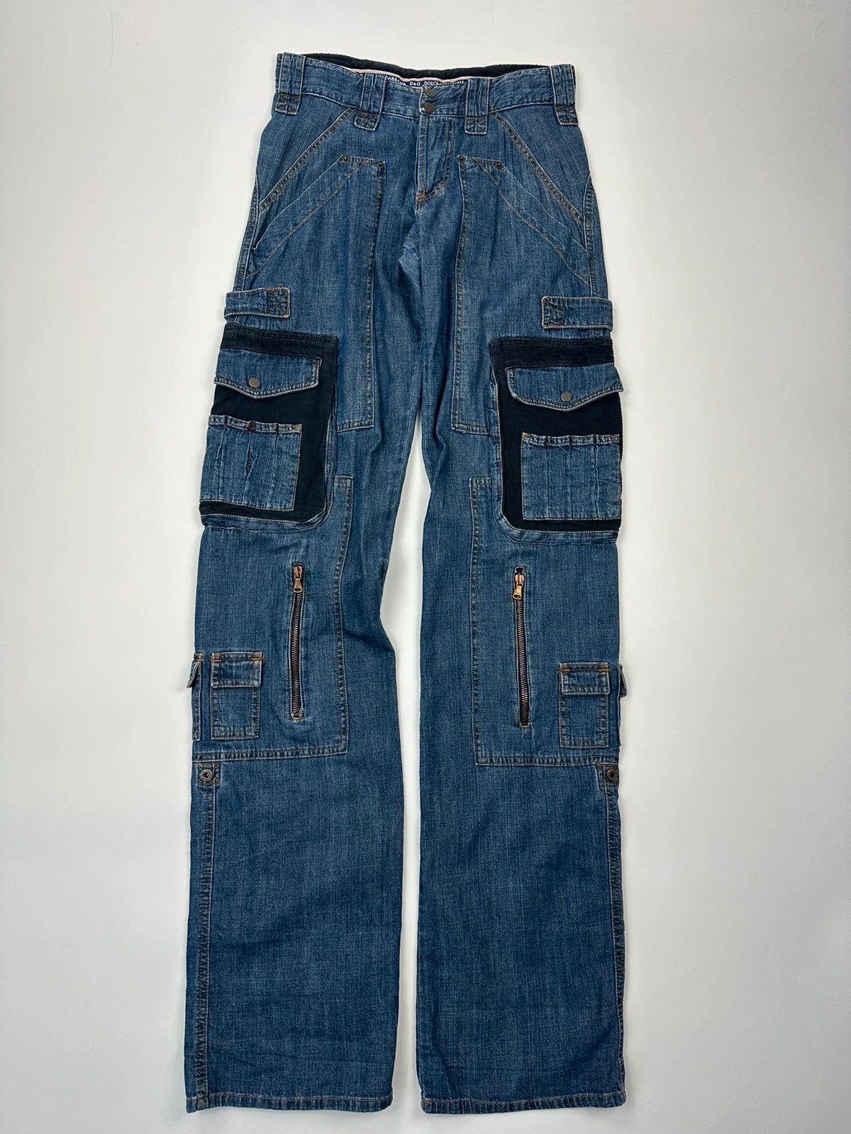 Dolce & Gabbana Dolce Gabbana SS03 Extra Long Cargo Mesh Denim Pants Size US 30 / EU 46 - 1 Thumbnail