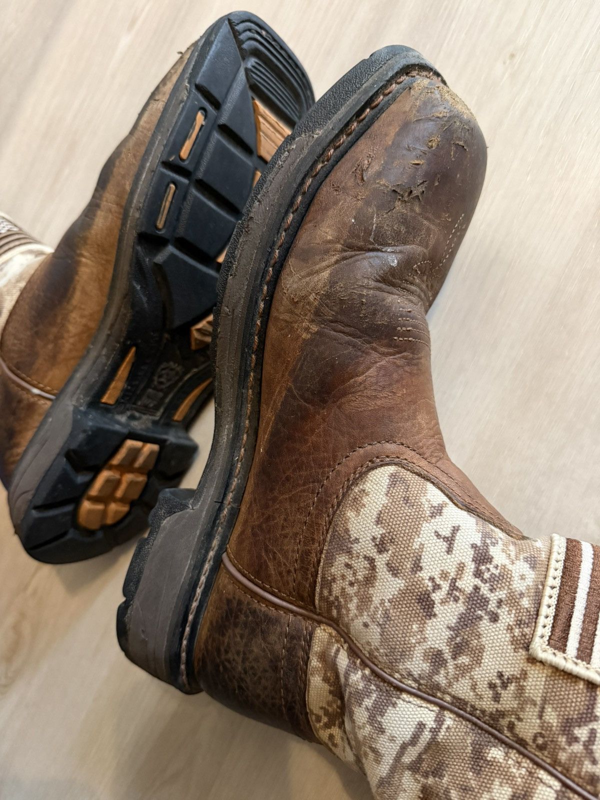 Ariat Ariat WorkHog Patriot Steel Toe Work Boots Leathe Camo Sz 9D Size US 9 / EU 42 - 3 Thumbnail