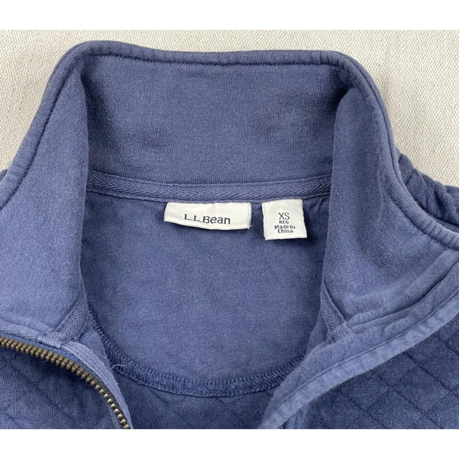 Vintage LL Bean Quilted 1/4 Zip Pullover Sweatshirt Women XS Blue Knit Outdoors Hiking Casual Size XS / US 0-2 / IT 36-38 - 4 Thumbnail