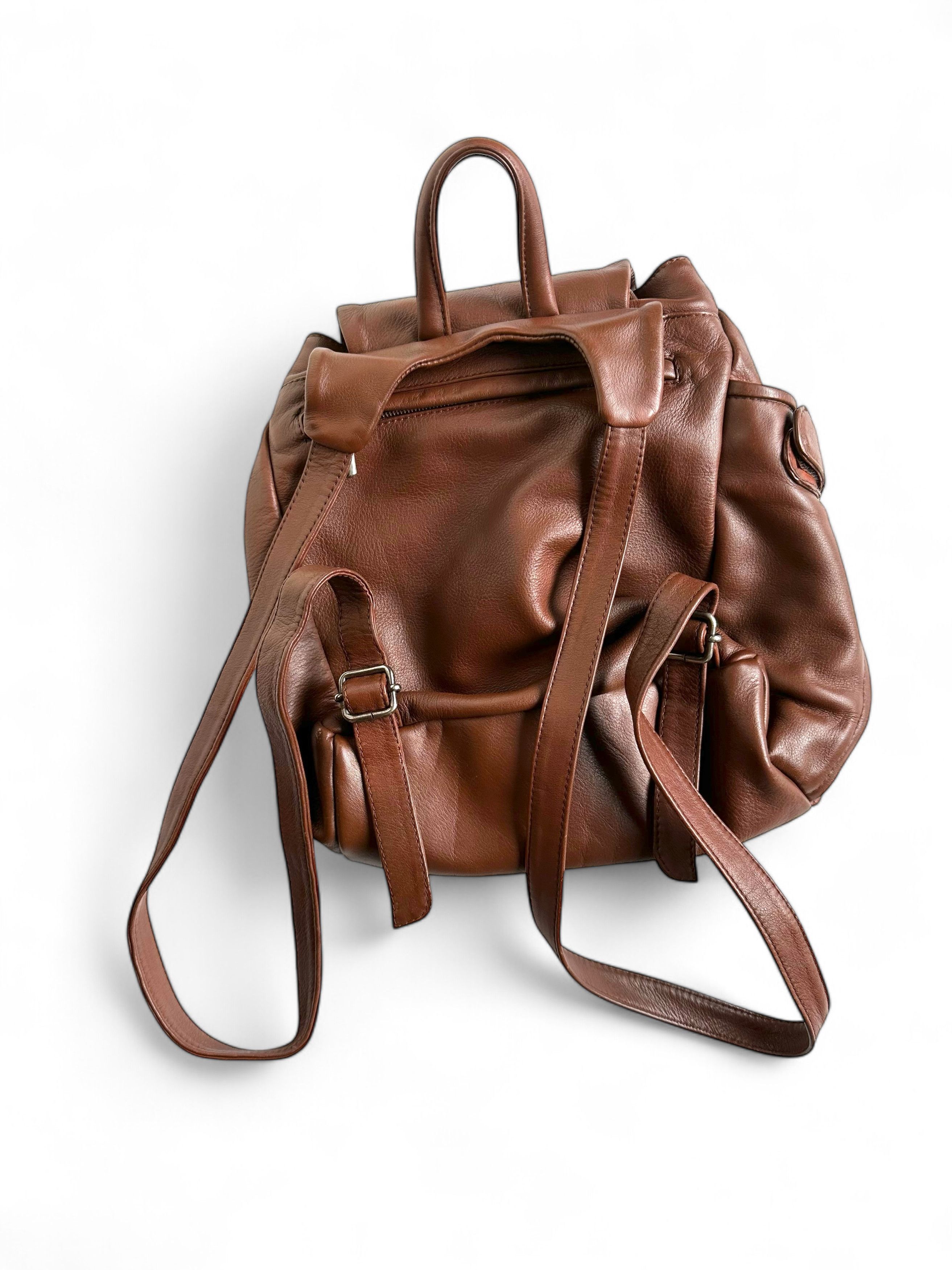 Sergio Rossi Bruno Rossi Made in Italy Brown Leather Backpack Size ONE SIZE - 7 Thumbnail