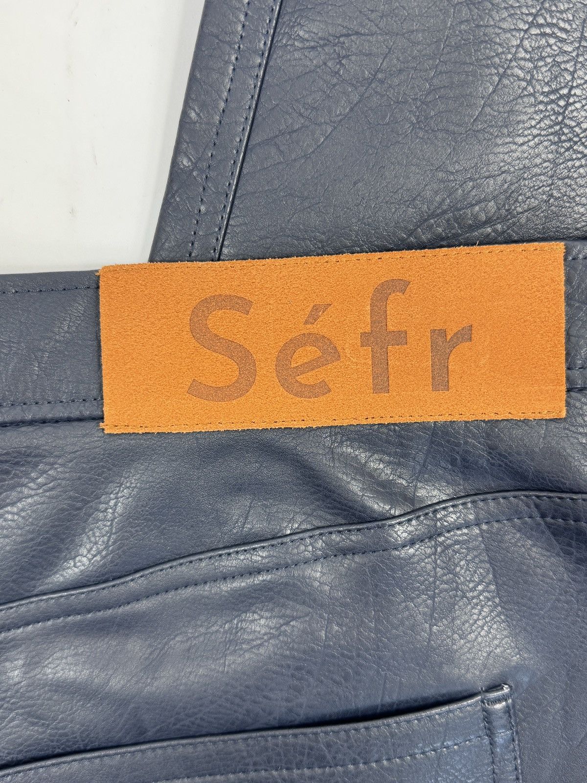 Sefr SAKO STRAIGHT LEG FAUX LEATHER TROUSERS Size US 34 / EU 50 - 3 Thumbnail