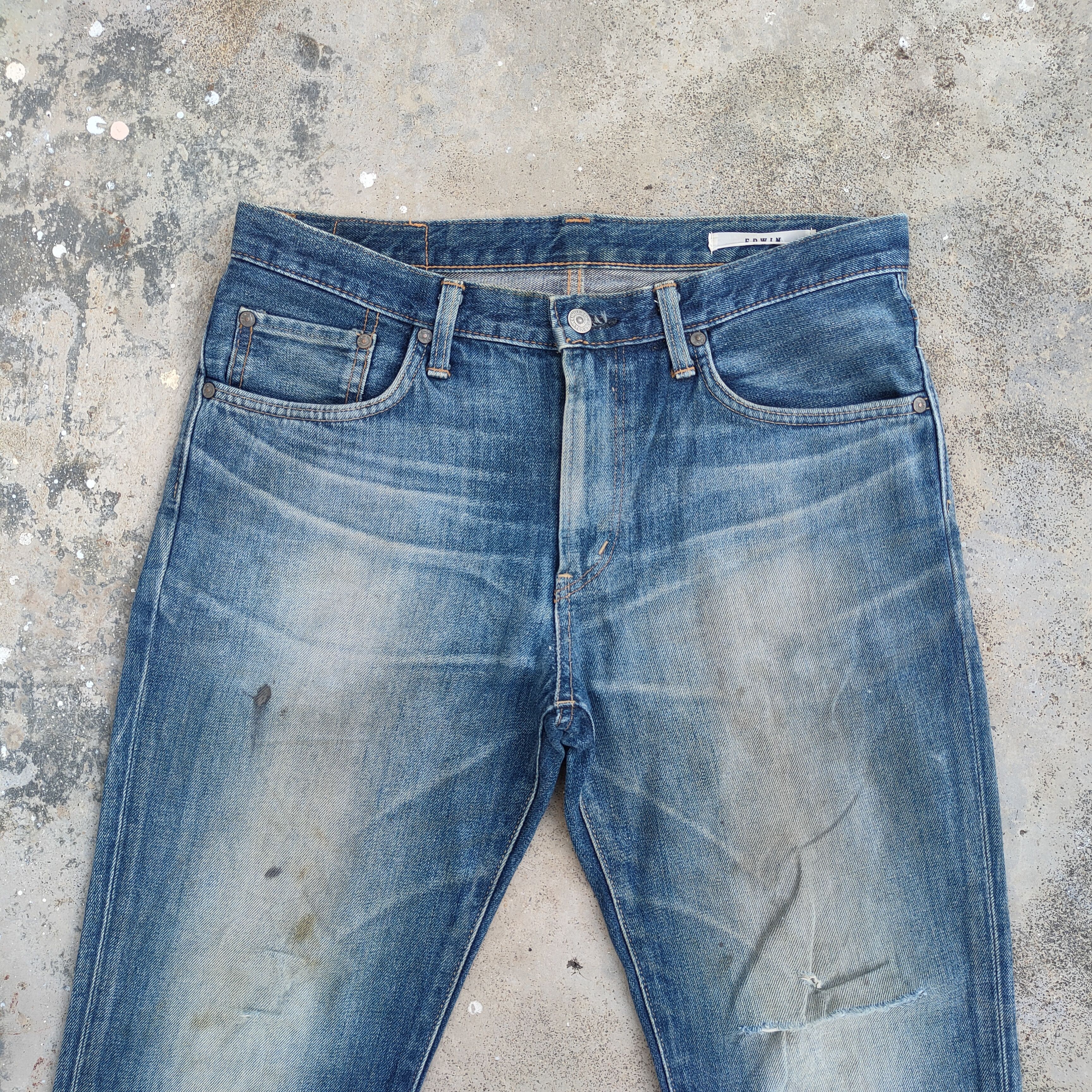 Edwin Vintage Edwin faded distressed jeans denim pants Size US 34 / EU 50 - 3 Thumbnail