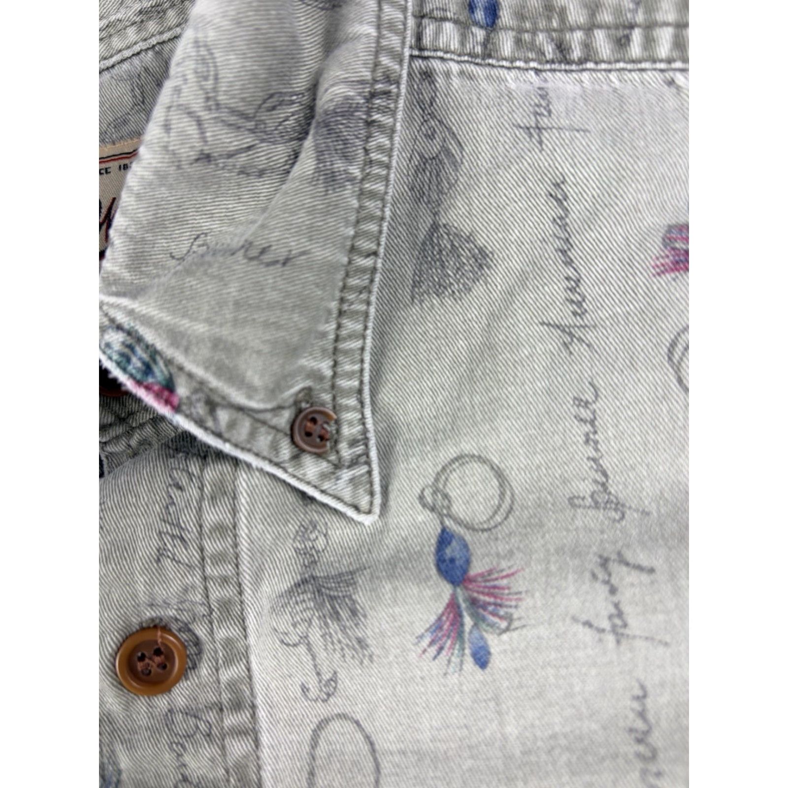 Vintage VINTAGE Woolrich Shirt Men M Brown Button-Up Fly Fishing Lures Print Graphic Print Long Sleeve Button-Down Collared Mens Size US M / EU 48-50 / 2 - 7 Thumbnail
