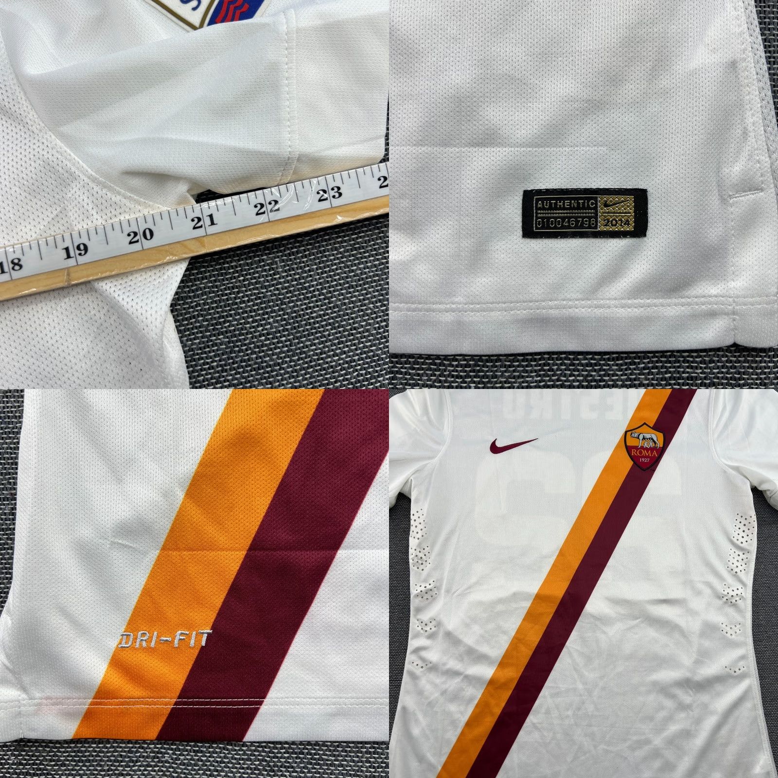 Nike Nike Roma 2014 2015 Away Destro #22 Player Issue Football Jersey Mens Large White T-Shirt Jerseys Mens L White Nike Size US L / EU 52-54 / 3 - 10 Thumbnail