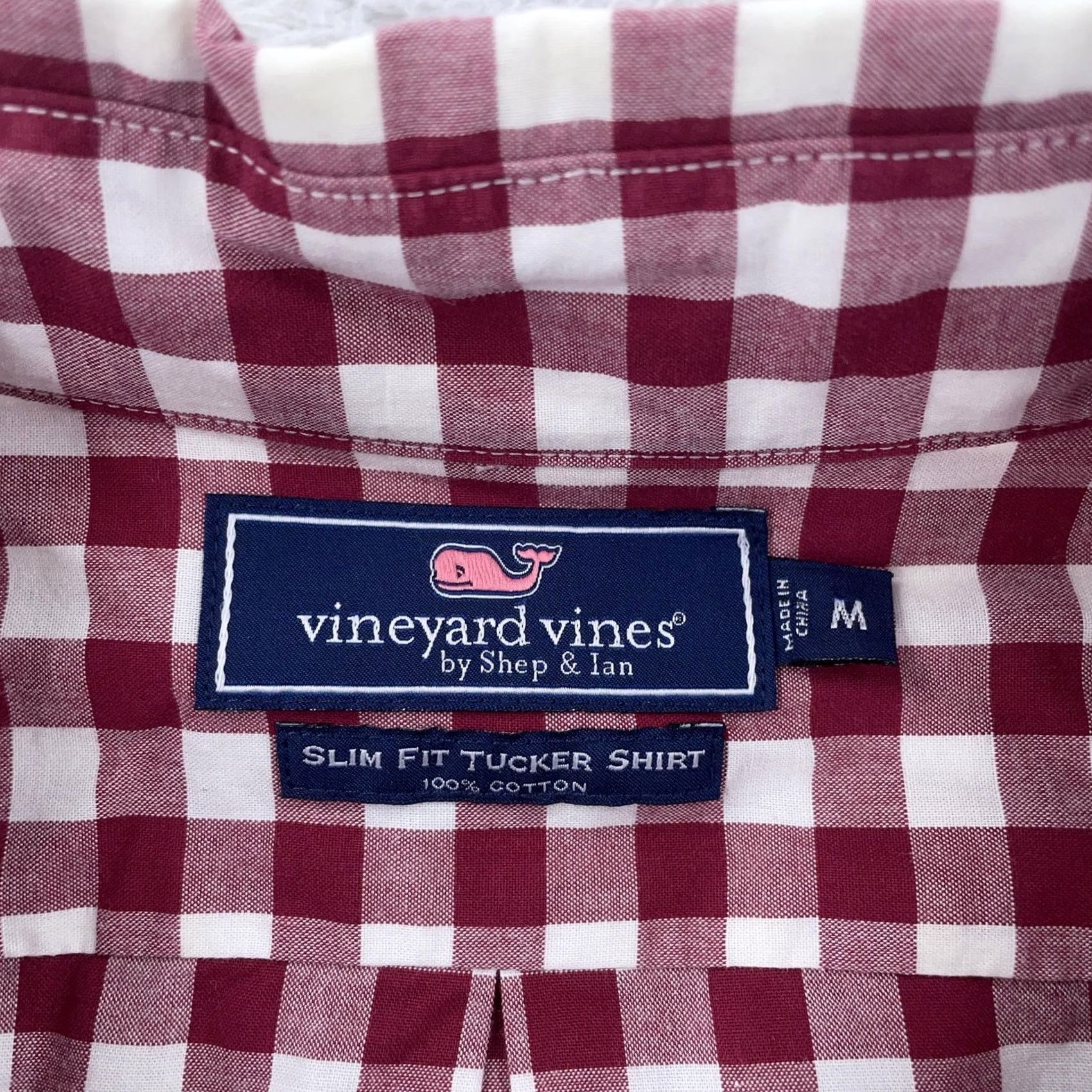 Vineyard Vines Vineyard Vines Slim Fit Tucker Shirt Mens M Red Gingham White L/S Button Down Size US M / EU 48-50 / 2 - 7 Thumbnail