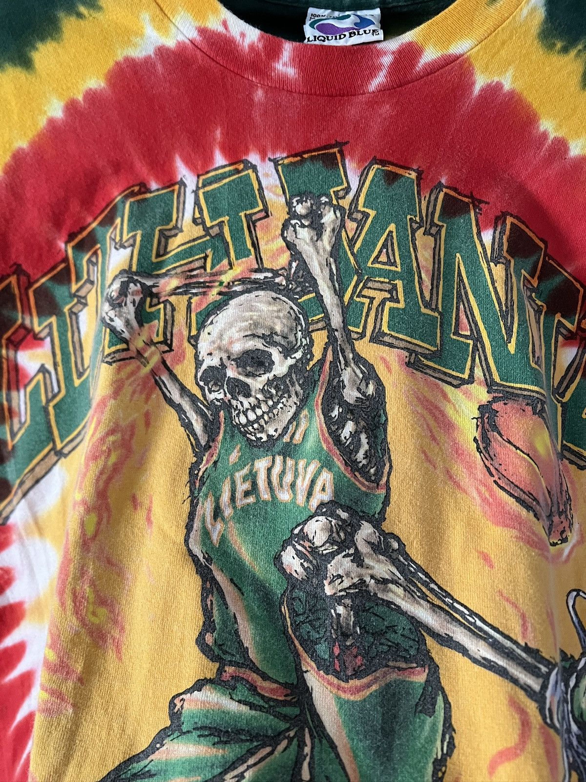 Grateful Dead Vintage 1996 Grateful Dead Liquid Blue Lithuania Tee Size US XL / EU 56 / 4 - 6 Thumbnail