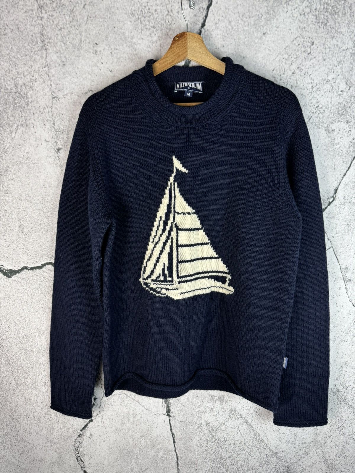 Vilebrequin Vilebrequin Logo Shawl Neck Collar Sailor Marine Sweater Size US M / EU 48-50 / 2 - 1 Thumbnail
