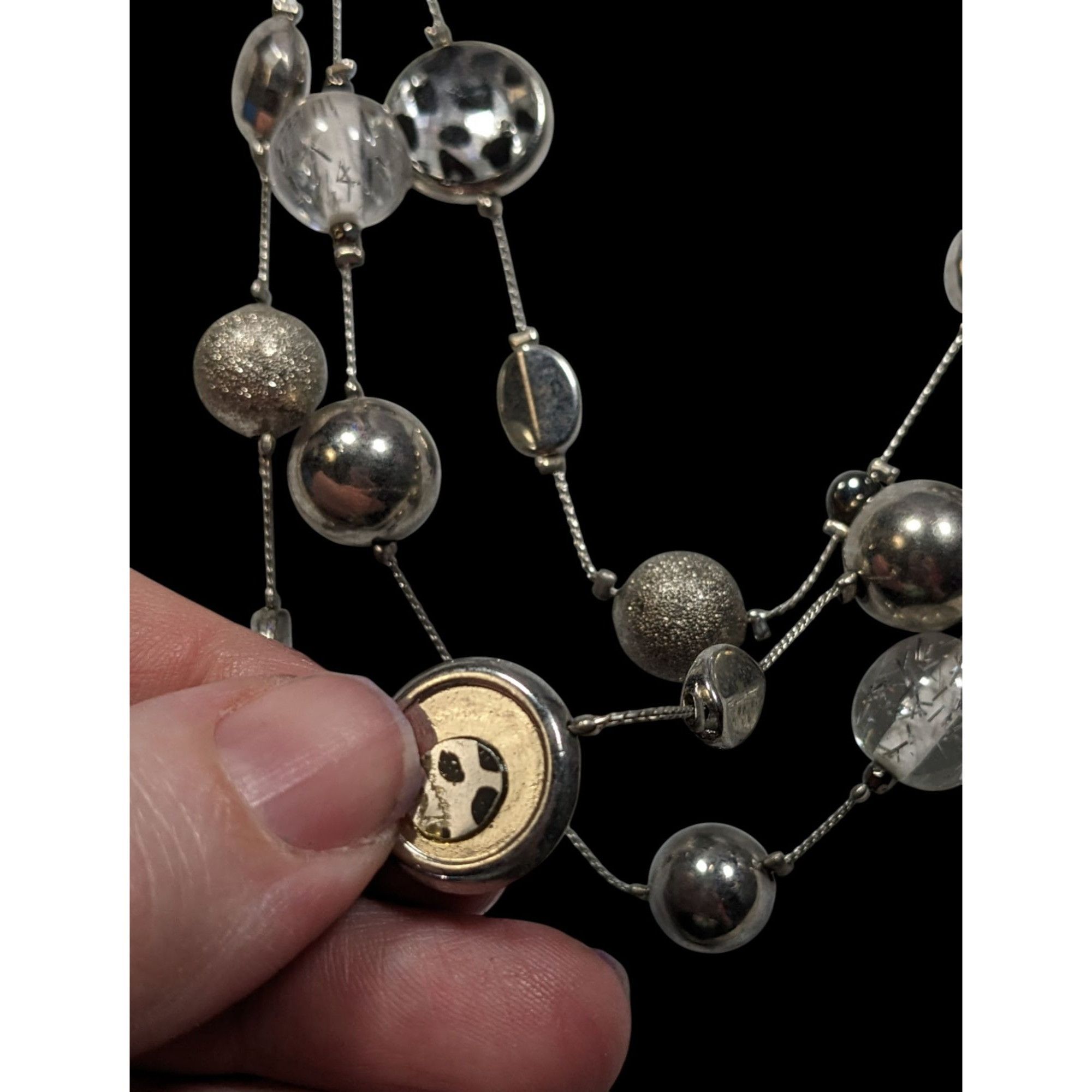 Other NY Collection Y2K Animal Print Layered Silver-Tone Necklace Size ONE SIZE - 4 Thumbnail