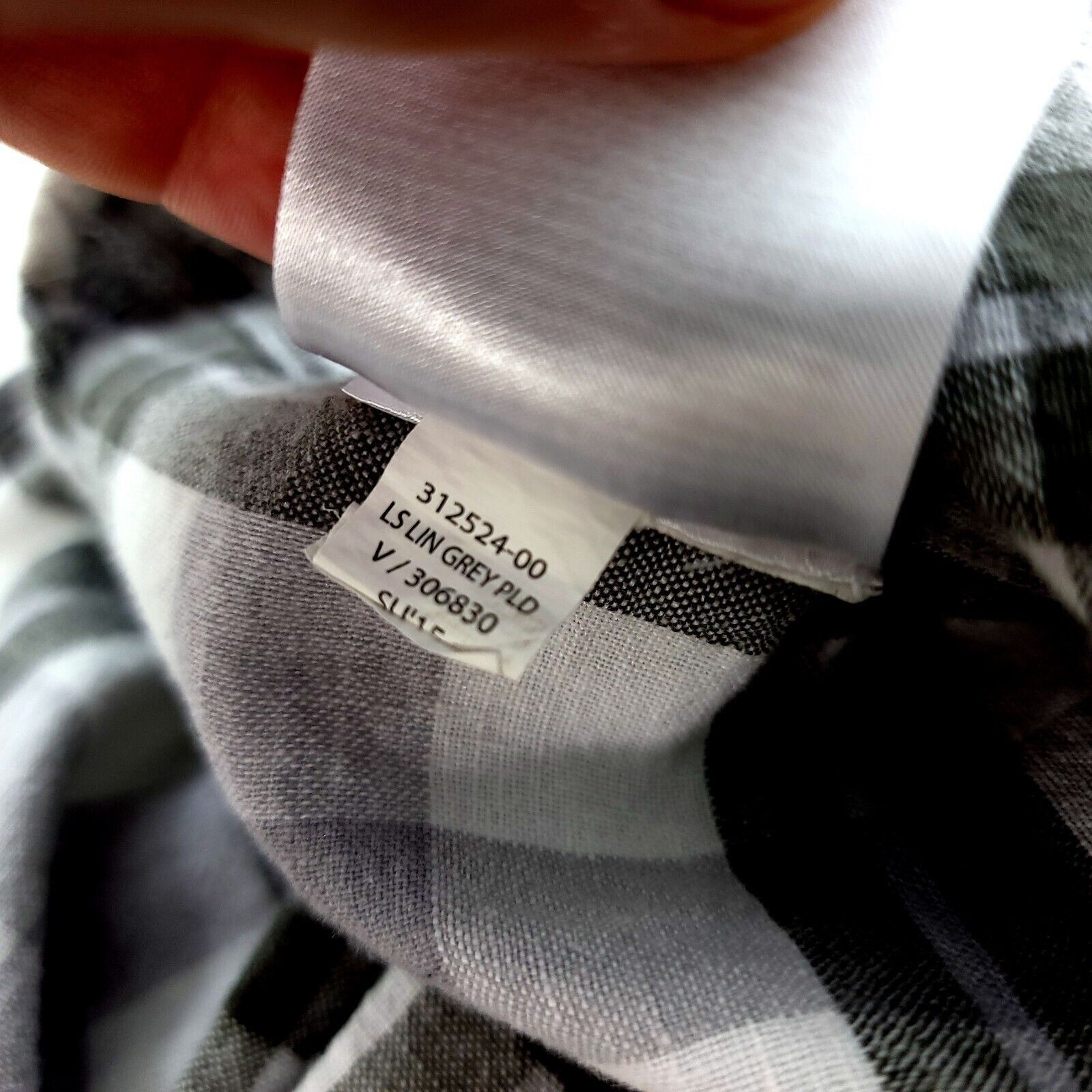 Banana Republic Banana Republic Linen Blend Gray White Plaid Large Collared Size US L / EU 52-54 / 3 - 11 Thumbnail