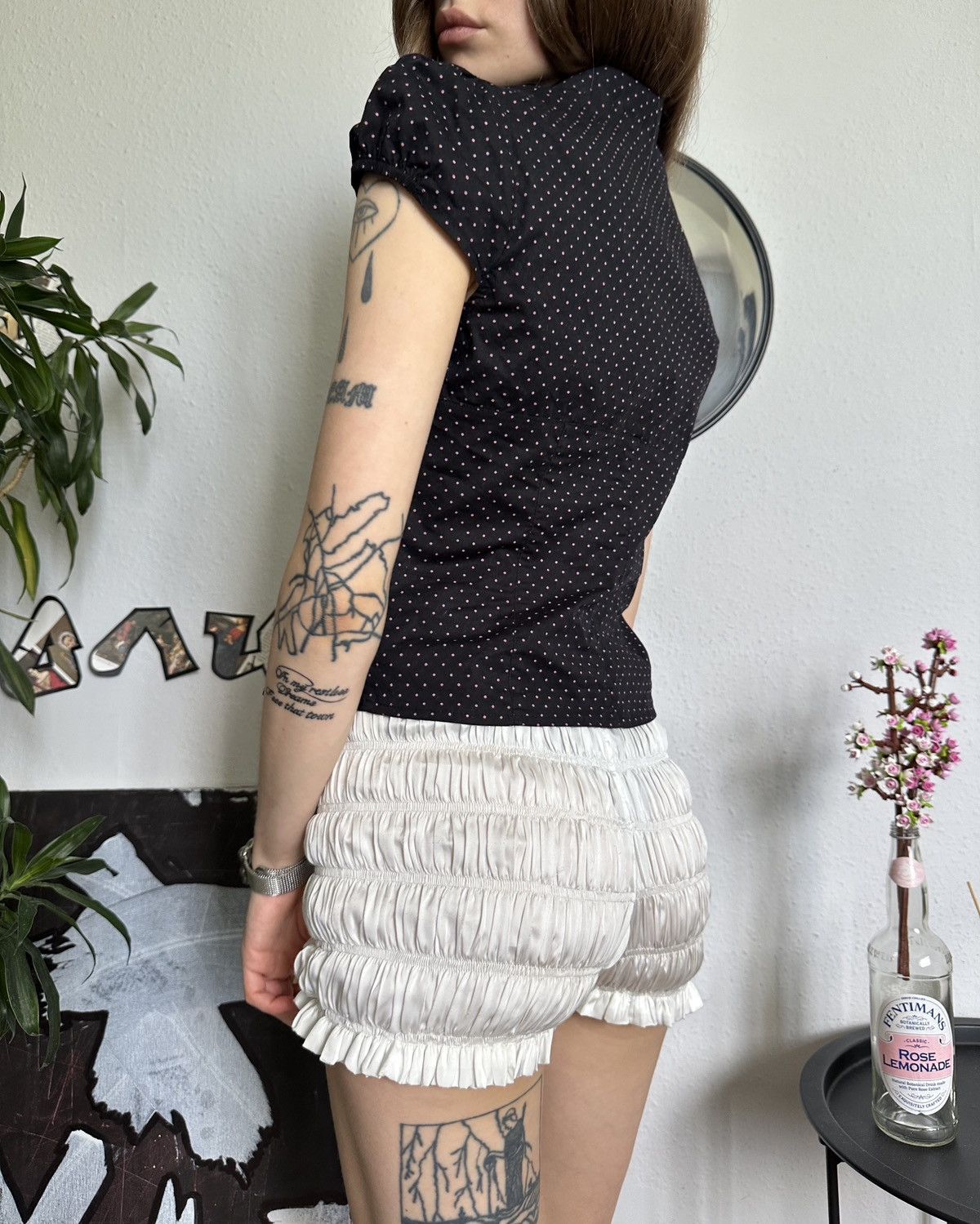 Vintage Cute Slim Polka Dot Button Sexy Trending Blouse Size M / US 6-8 / IT 42-44 - 5 Thumbnail