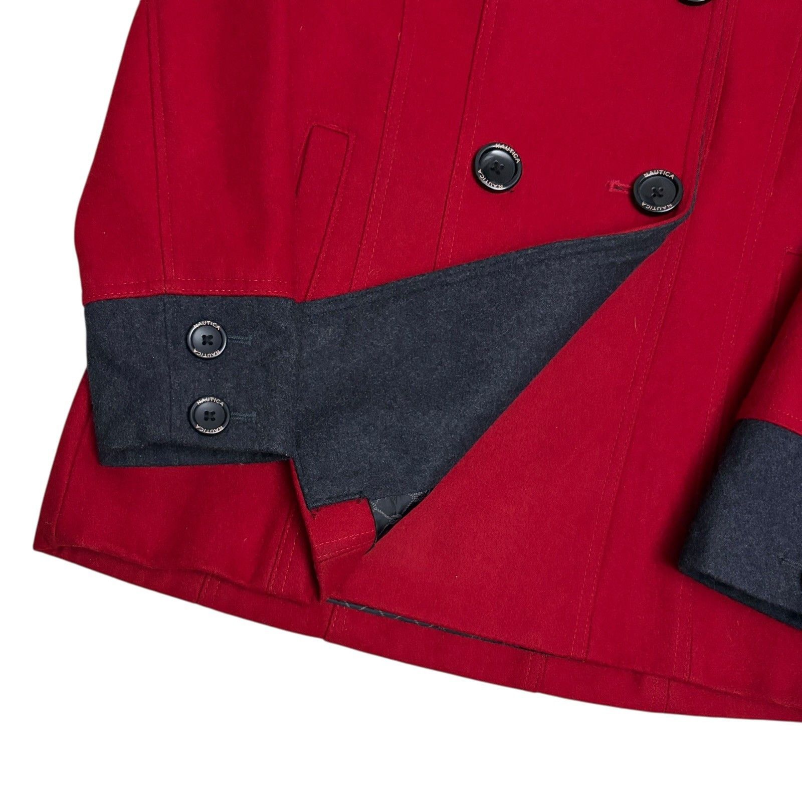 Nautica NAUTICA Recycled Wool Winter Casual Red Pea Coat Medium Size M / US 6-8 / IT 42-44 - 8 Thumbnail