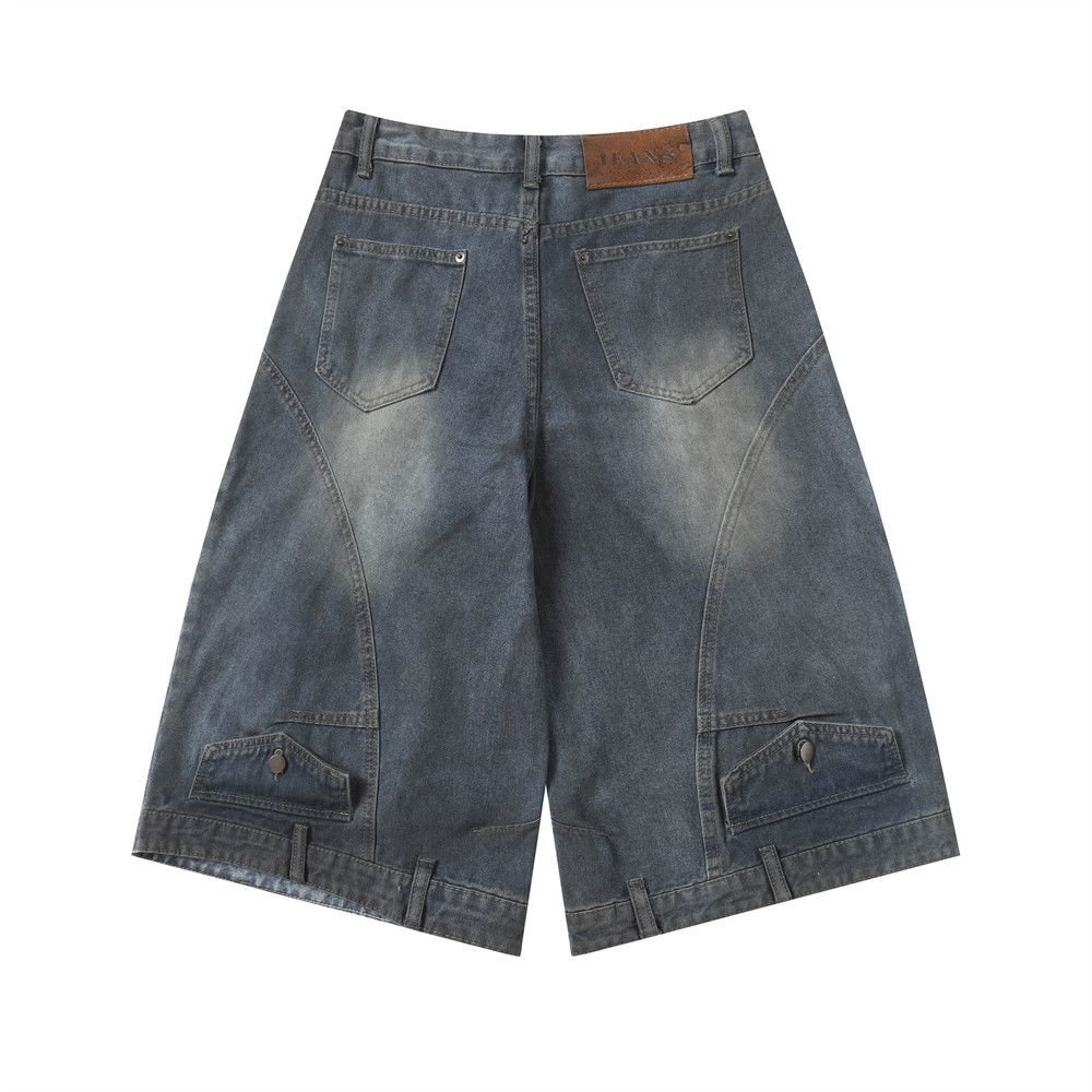 Japanese Brand × Jean Men's washed workwear distressed dirty denim shorts Size US 32 / EU 48 - 2 Thumbnail