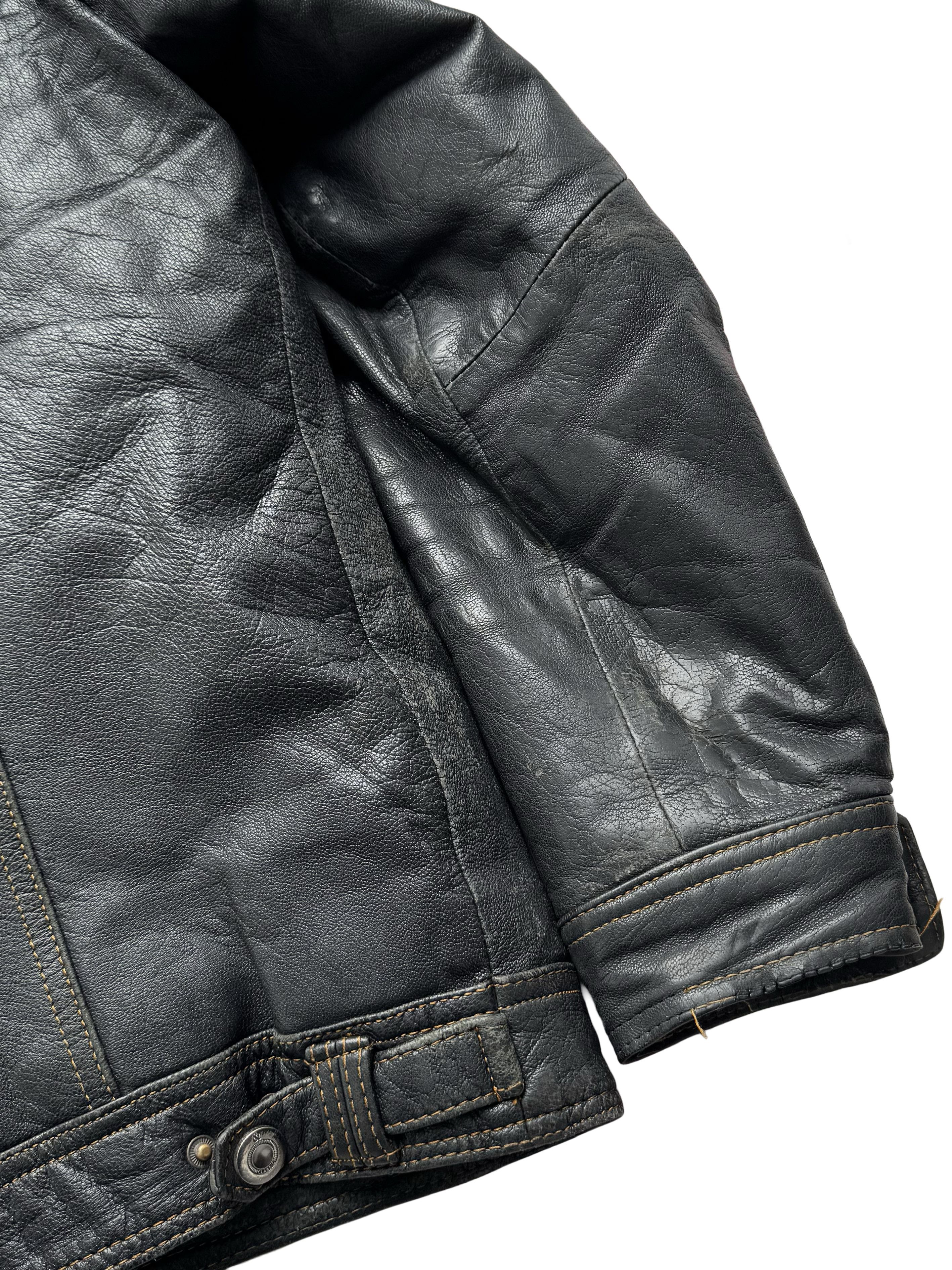Genuine Leather Leather Jacket From The 90's (V131) Size US XL / EU 56 / 4 - 18 Thumbnail