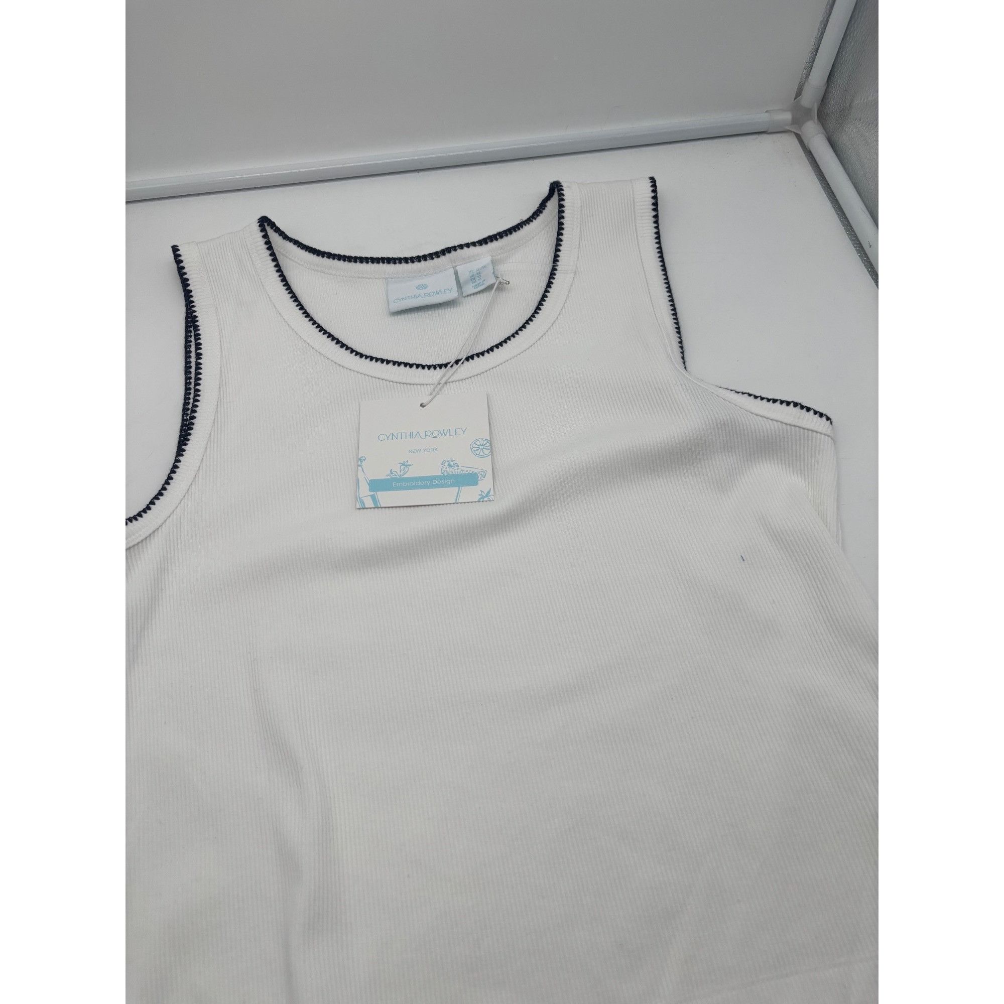 Cynthia Rowley Cynthia Rowley Sleeveless Ribbed Tank Top With Embridered N Size XL / US 12-14 / IT 48-50 - 7 Thumbnail