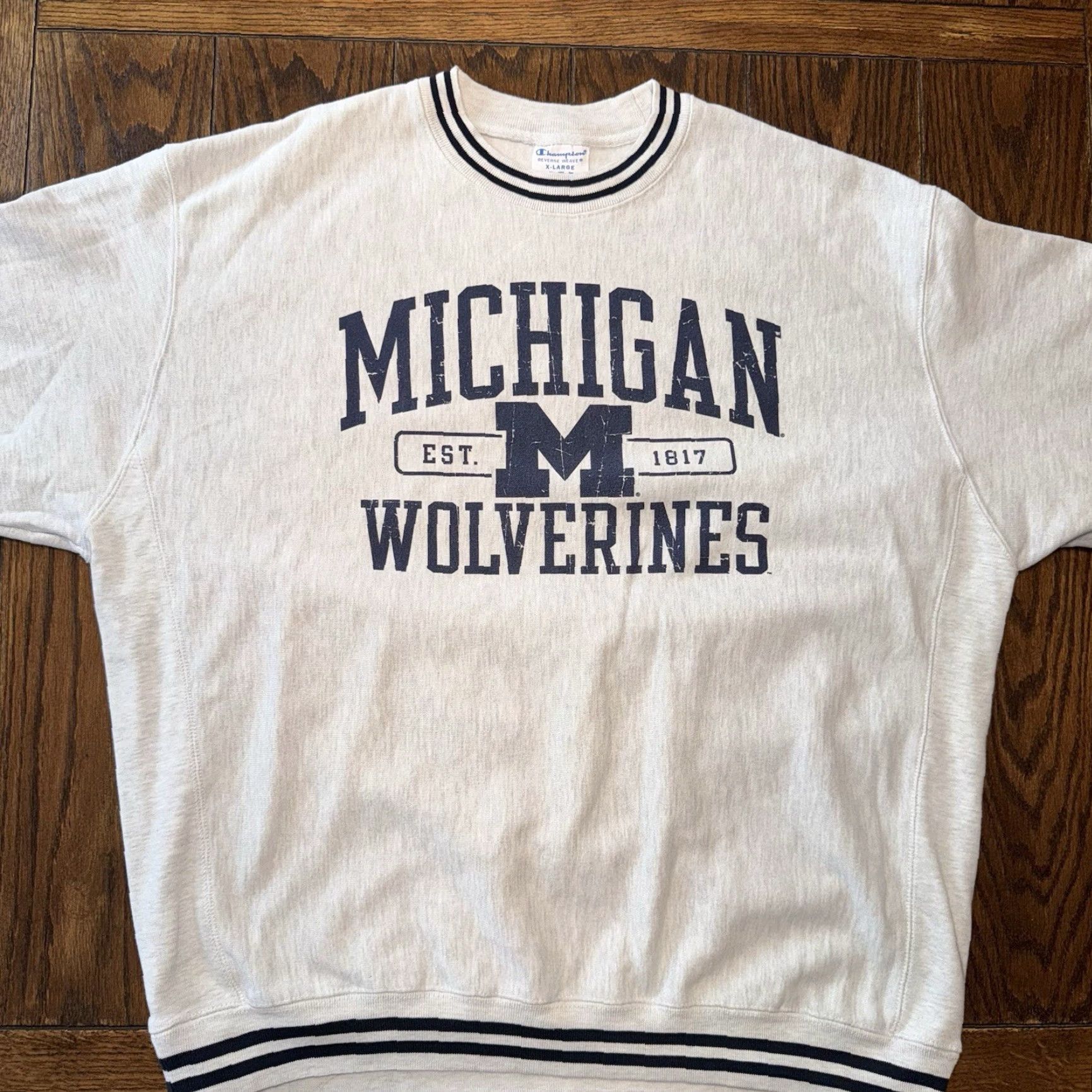 Champion VINTAGE Champion Reverse Weave Crew Neck Sweatshirt XL Michigan Wolverines Size XL Gray Mens Logo Football University College Reversible Sweatshirt Size US XL / EU 56 / 4 - 2 Thumbnail