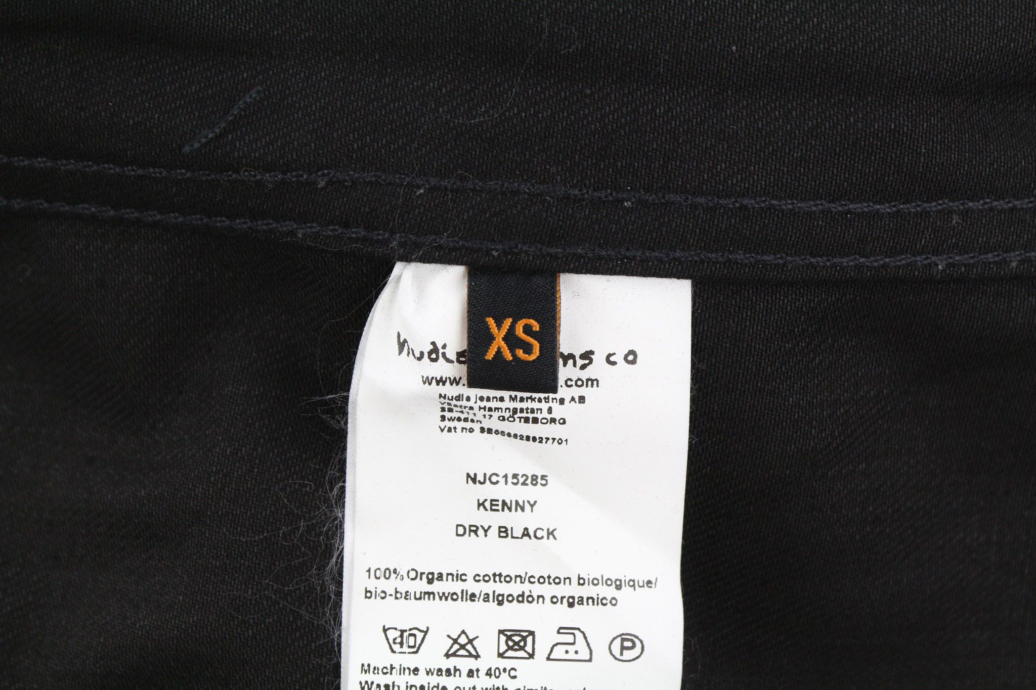 Nudie Jeans KENNY XS Dry Black Organic Polo Neck Denim Jacket 81593 Size US XS / EU 42 / 0 - 7 Thumbnail