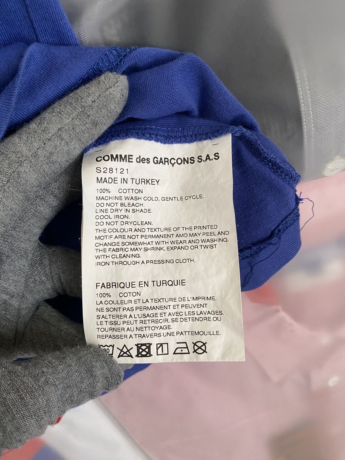 Comme des Garcons SHIRT CDG Shirt Blue Simple Tshirt Tee Size US S / EU 44-46 / 1 - 5 Thumbnail