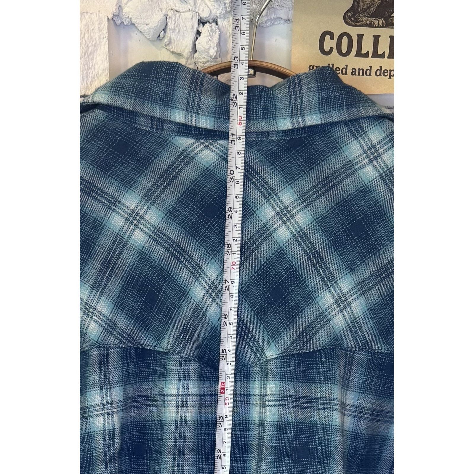 Wrangler Wrangler Wrancher Shirt Mens XL Blue Plaid Flannel Western Size US XL / EU 56 / 4 - 5 Thumbnail