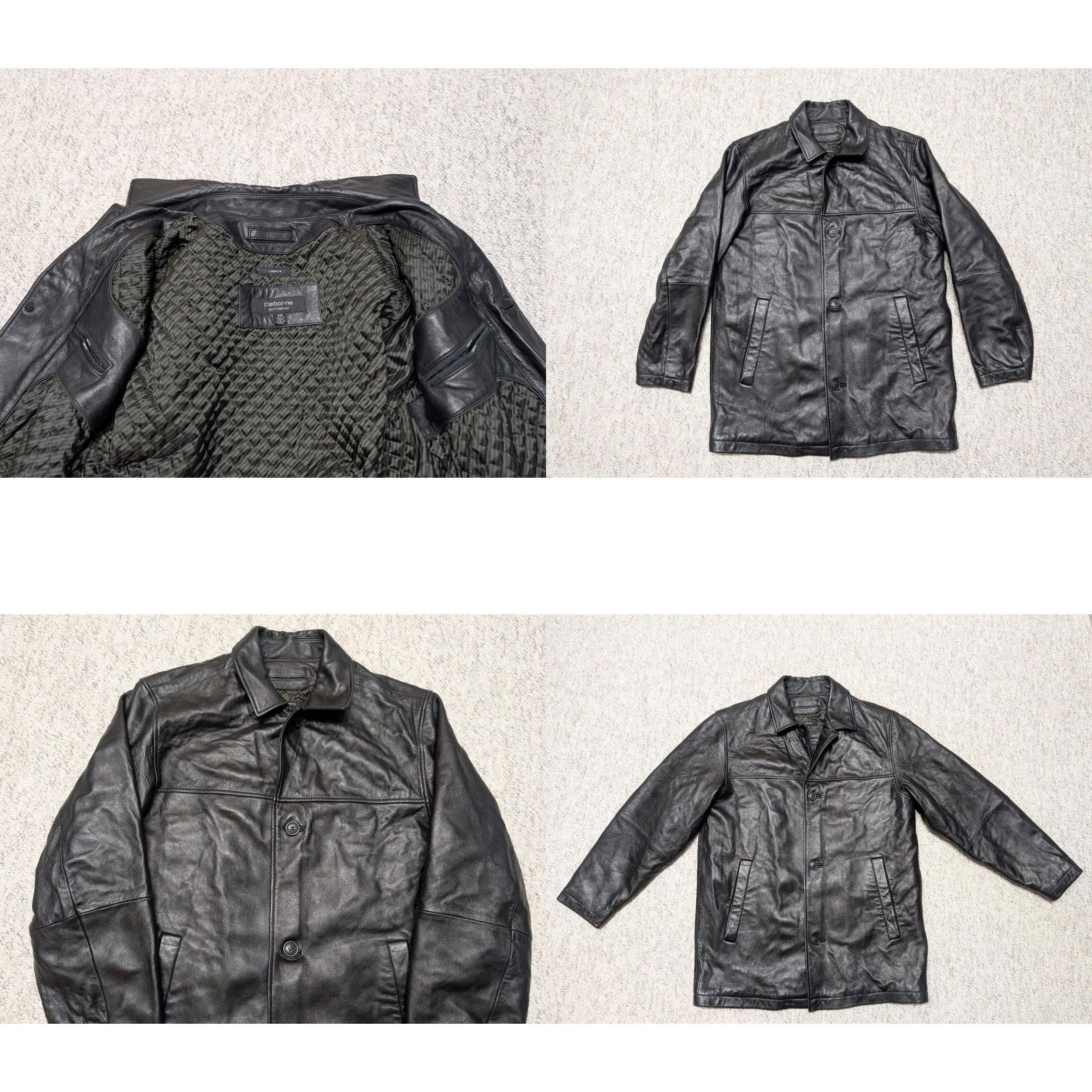 Liz Claiborne VINTAGE Claiborne leather coat M Lambskin butter soft black motorcycle jacket Mens 42 1990s y2k coat Size US M / EU 48-50 / 2 - 8 Thumbnail
