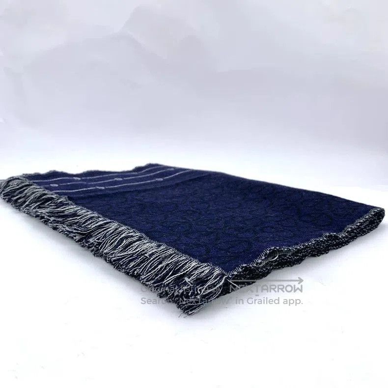 Other Dior Blue CD Embroidered Wool Scarf. Size ONE SIZE - 6 Thumbnail