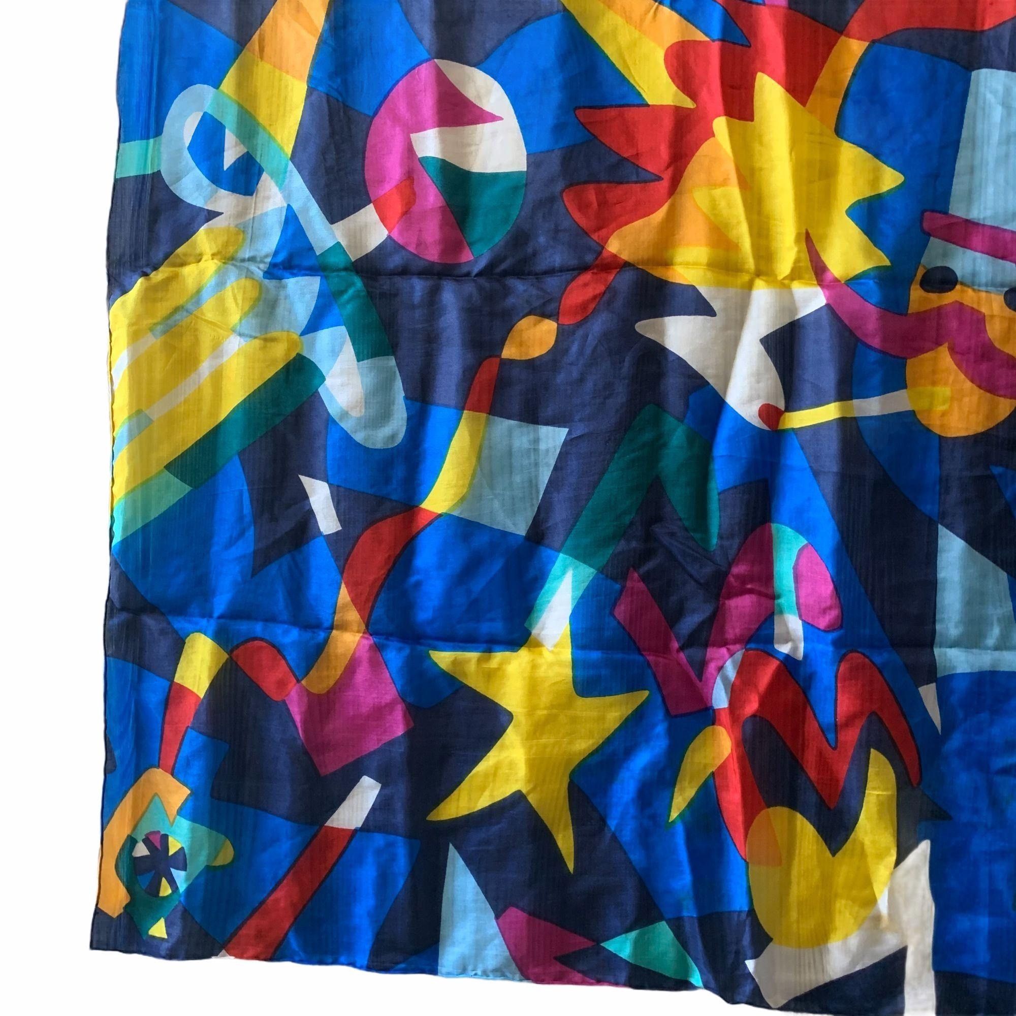 Vintage Vintage Ashley Brooke MCM Novelty Psychedelic Hand Rolled Si Size ONE SIZE - 9 Thumbnail