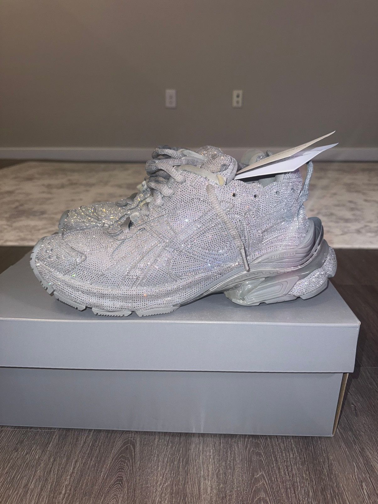 Balenciaga Balenciaga Crystal Rhinestone Sneakers Size US 11 / EU 44 - 5 Thumbnail