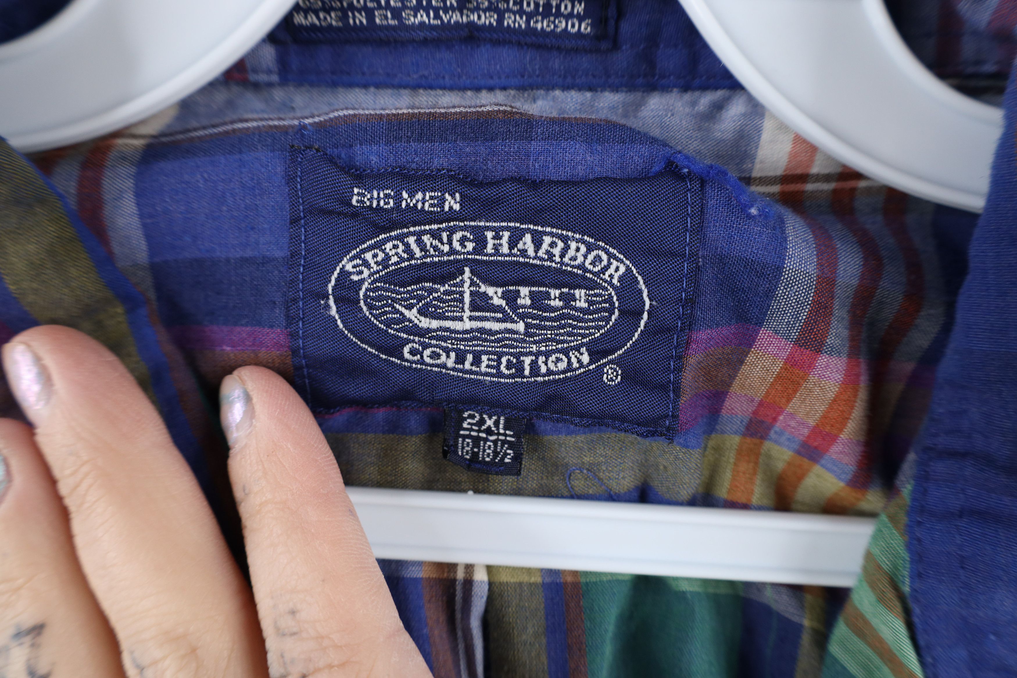 Vintage Vintage 90s Streetwear Plaid Button Down Shirt Rainbow Size US XXL / EU 58 / 5 - 6 Thumbnail