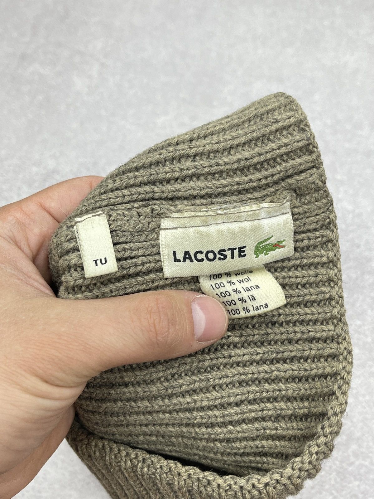Lacoste Vintage Lacoste Wool Beanie Hat Size ONE SIZE - 6 Thumbnail