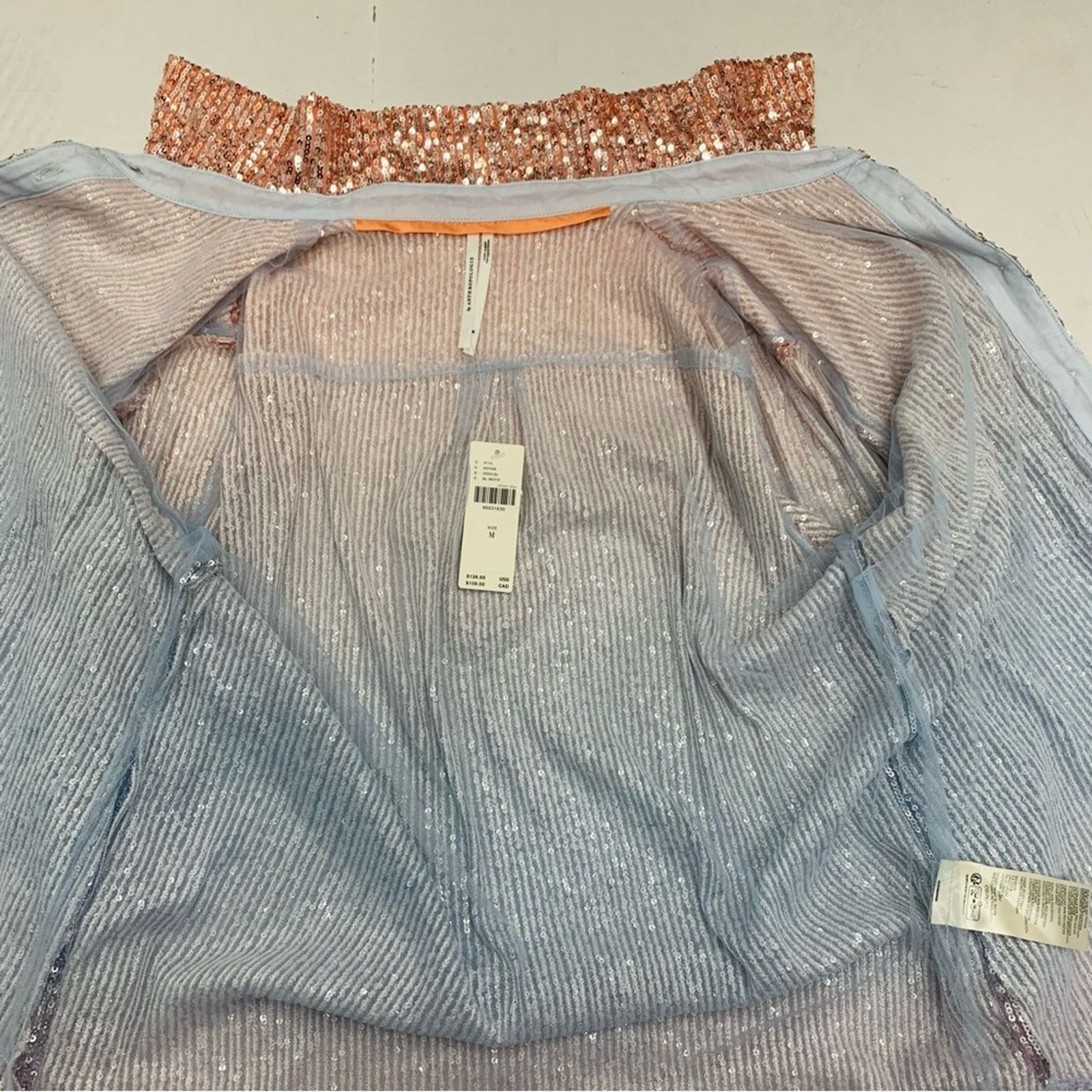 Anthropologie Anthropology Ombré Sequin Buttondown Shirt Blue/Peach size M Size M / US 6-8 / IT 42-44 - 10 Thumbnail