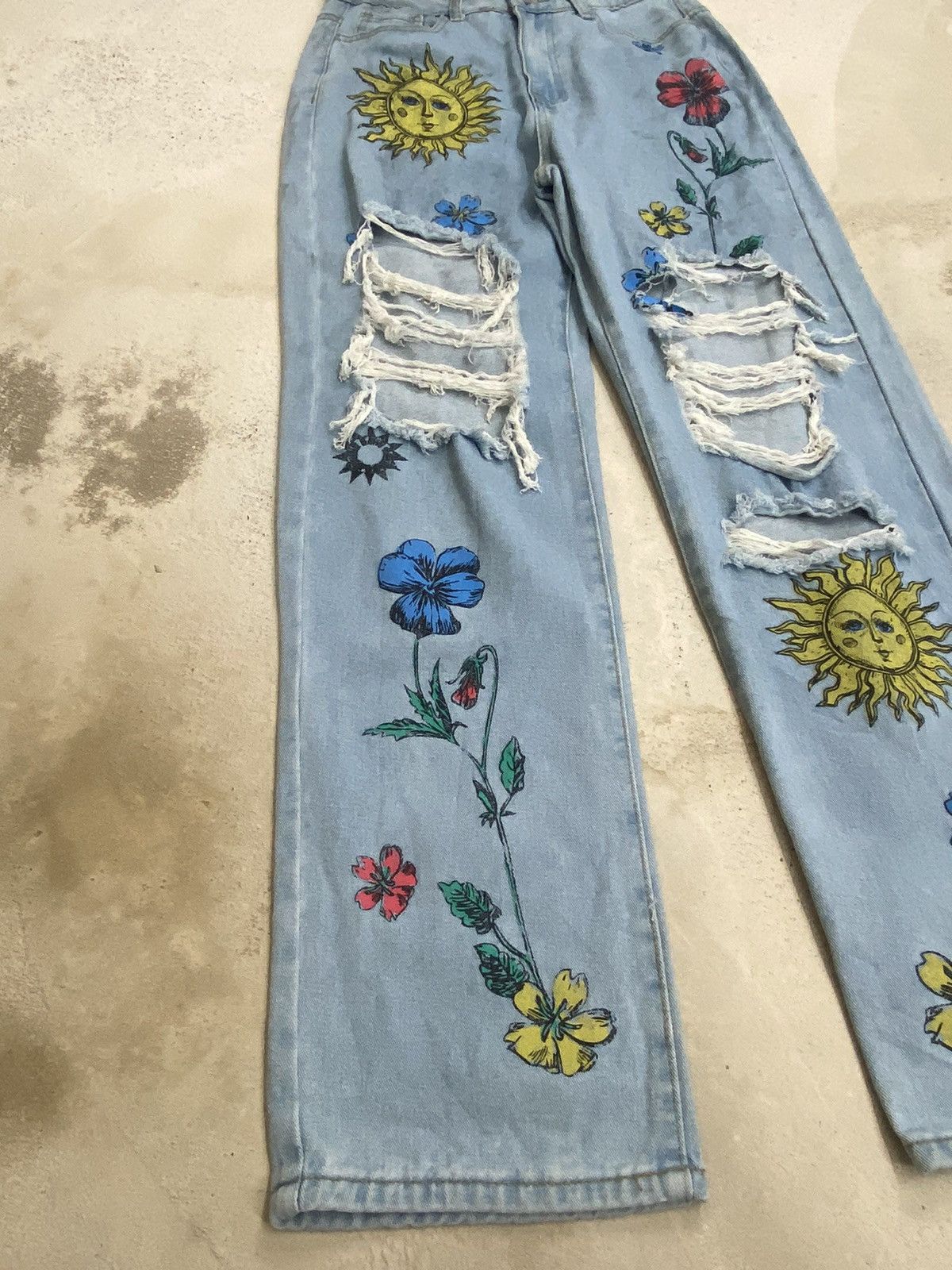 Beauty Beast × Japanese Brand × Le Grande Bleu (L.G.B.) Unisex Sunshine and Flower Floral Printed High Waist Size US 28 / EU 44 - 6 Thumbnail
