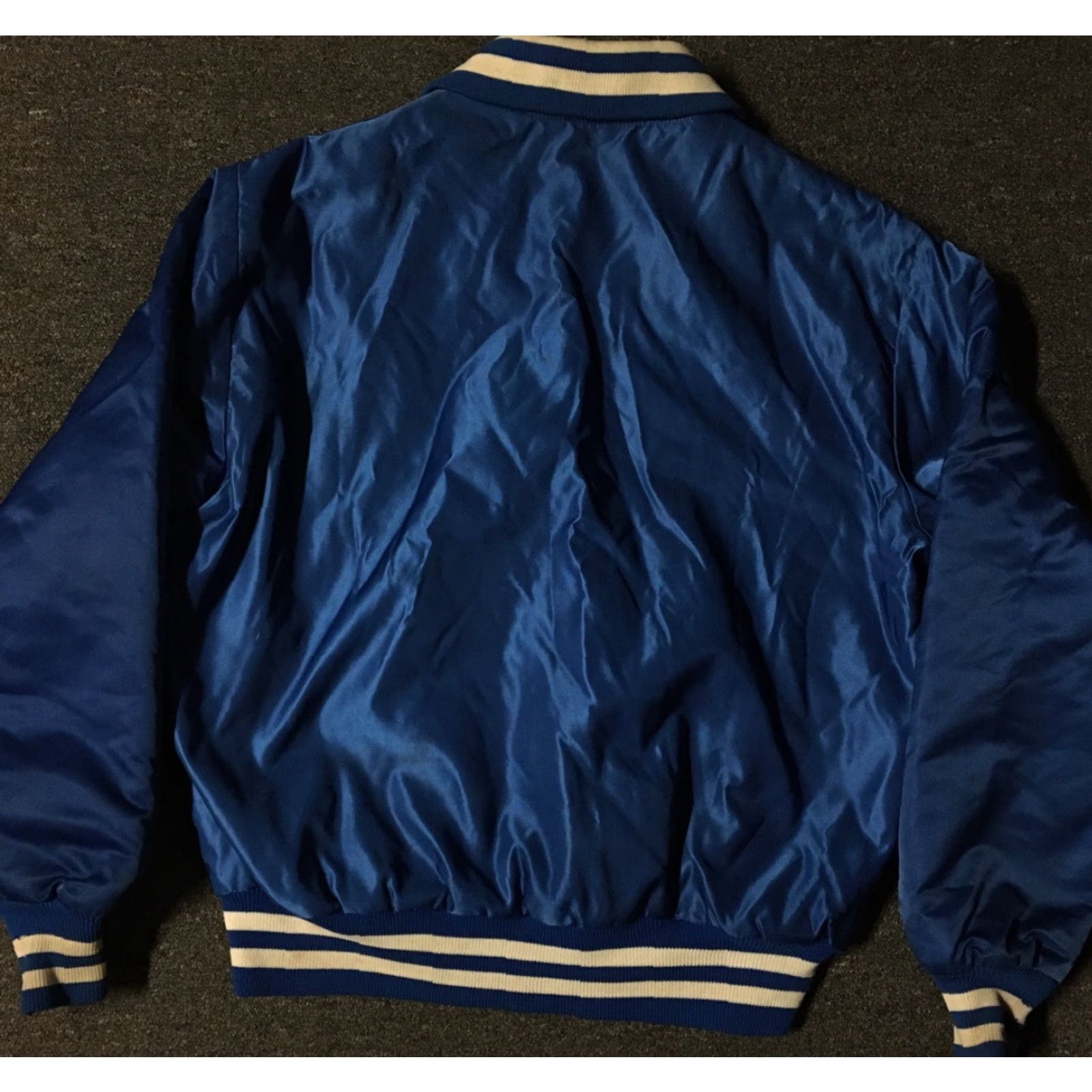Vintage Vtg 80s Leffingwell School Satin Varsity Jacket L USA Track Football Grunge 70s Size US L / EU 52-54 / 3 - 6 Thumbnail