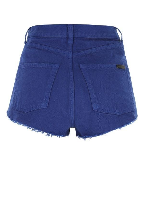 Saint Laurent Paris o1y0126 Denim Short in Bright Blue Size 25" / US 0 / IT 36 - 2 Thumbnail