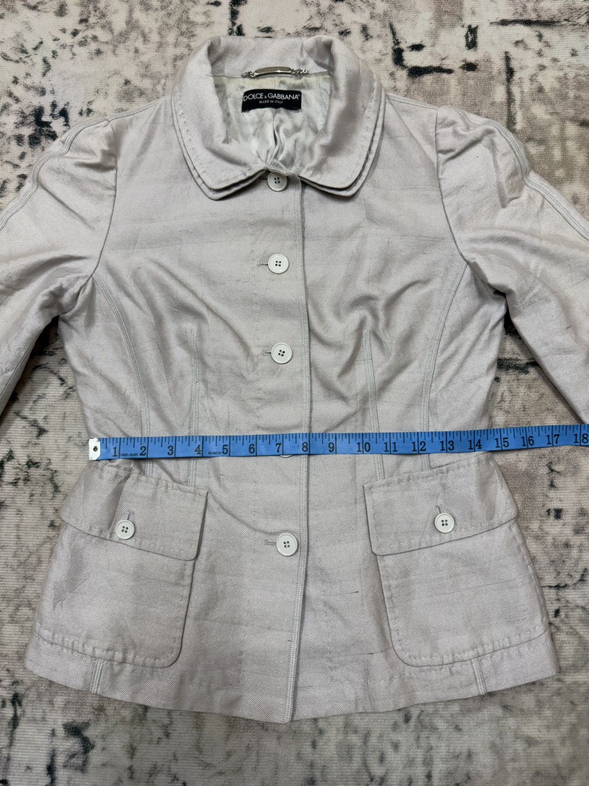 Dolce & Gabbana Dolce & Gabbana Women’s Career Double Colar Linen Blazer Size XS / US 0-2 / IT 36-38 - 14 Thumbnail