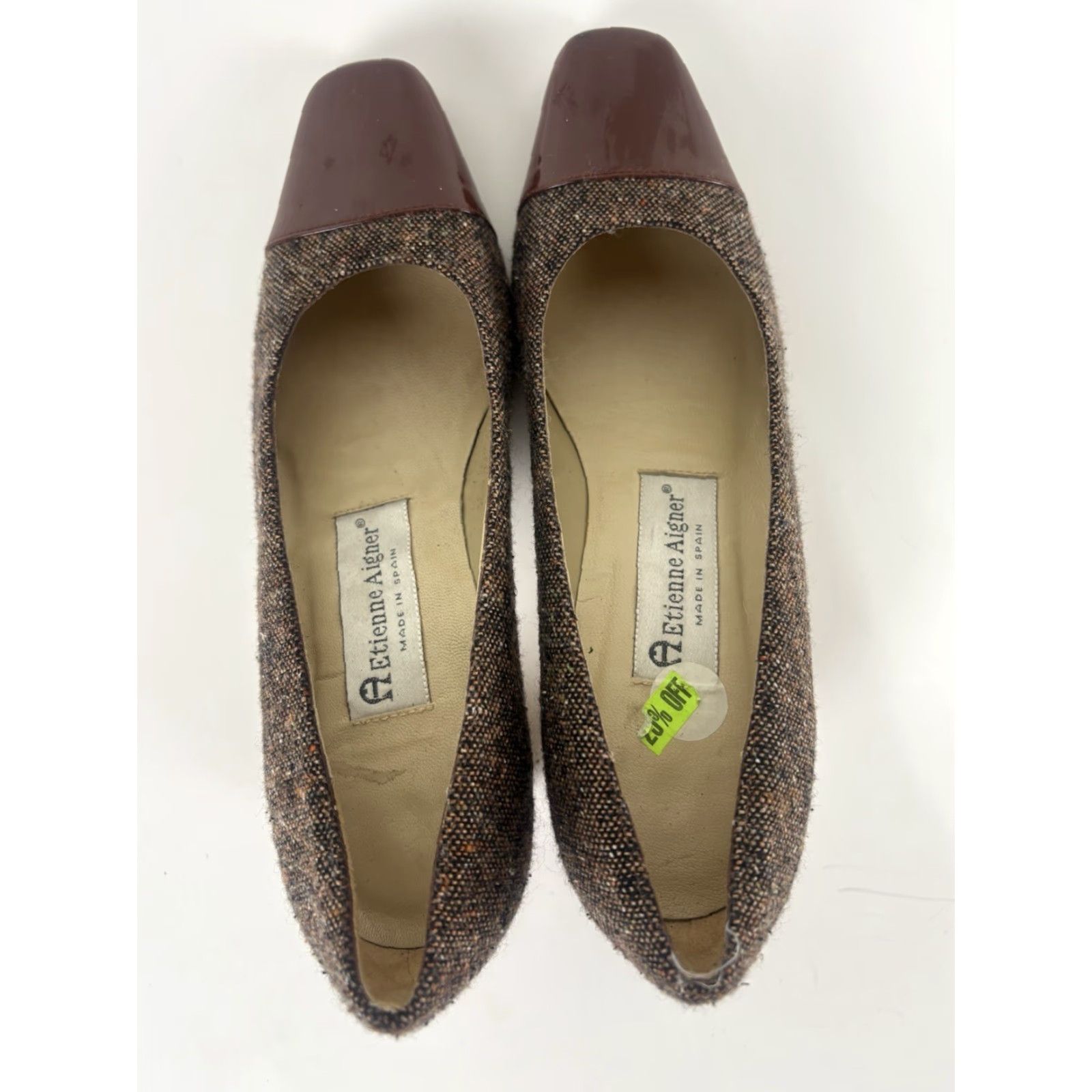 Etienne Aigner Etienne Aigner Strada Fabric Upper 2.5in Square Toe Heels Womens Size 6M Spain Size US 6 / IT 36 - 6 Thumbnail