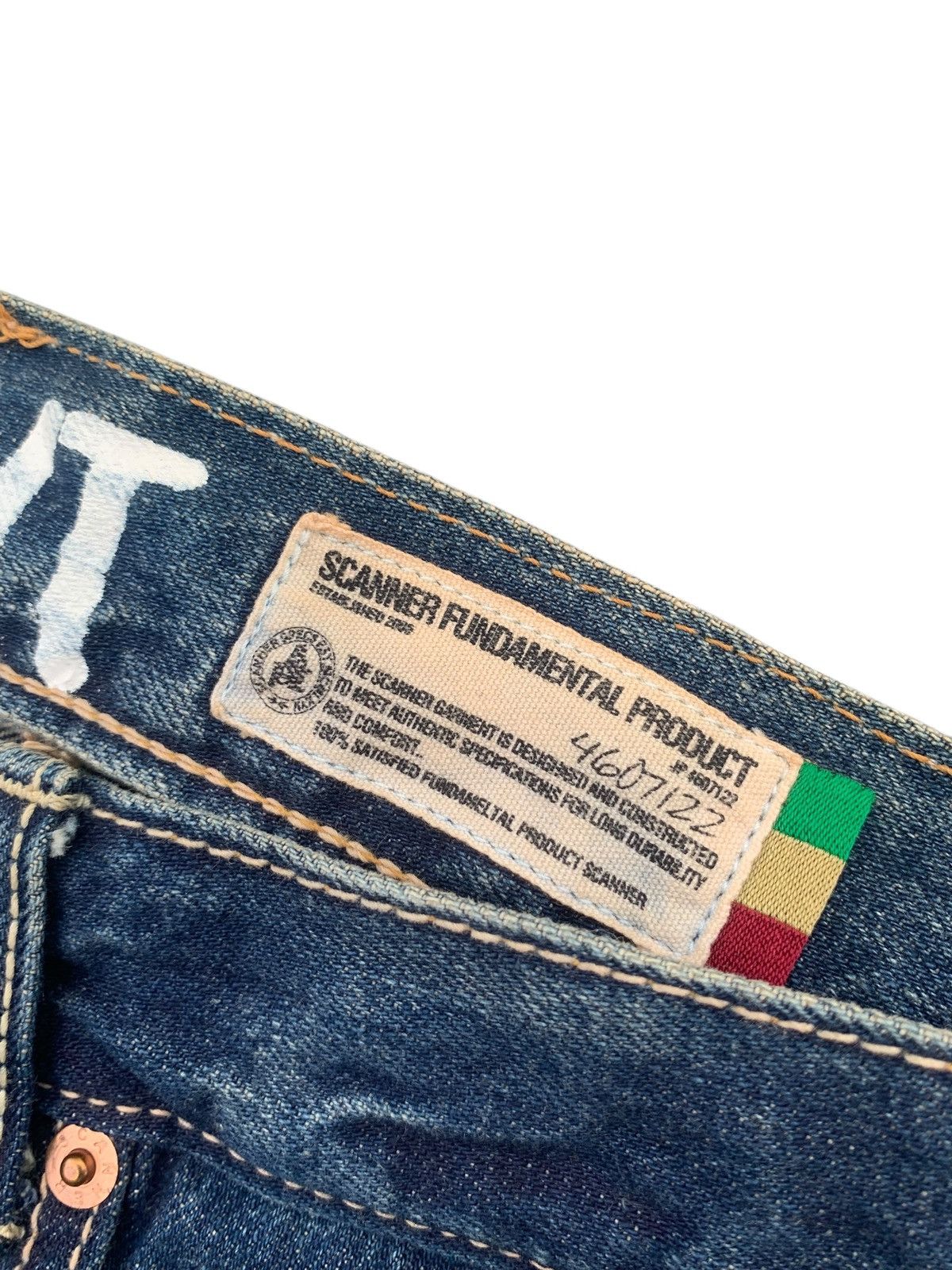 Tornado Mart RARE💥SCANNER FUNDAMENTAL SELVEDGE CLAWMARK DISTRESSED DENIM Size US 32 / EU 48 - 18 Thumbnail
