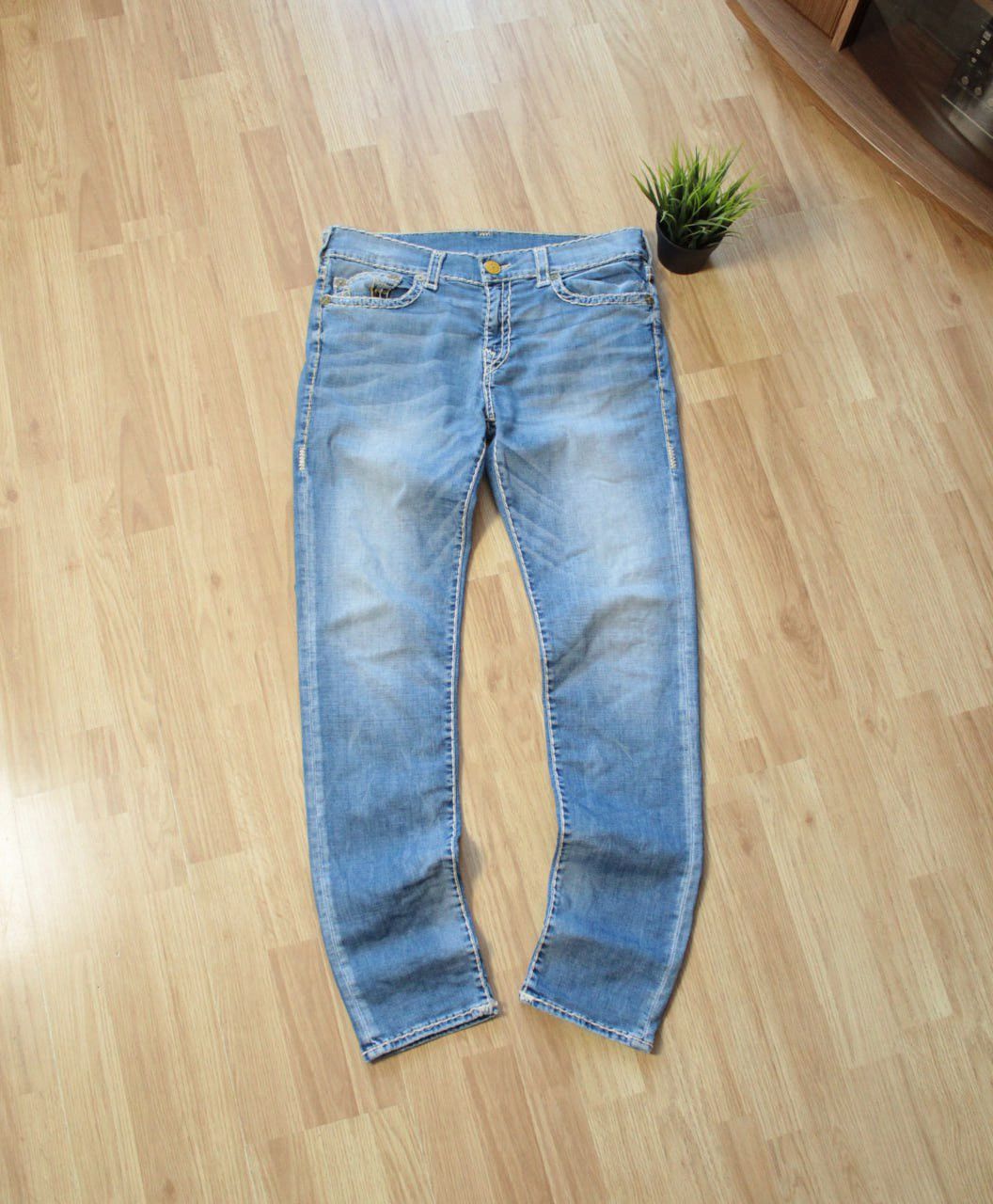 Japanese Brand 🔥 True Religion Rocco Relaxed Skinny Pants Jeans Y2K Logo Size US 34 / EU 50 - 4 Thumbnail