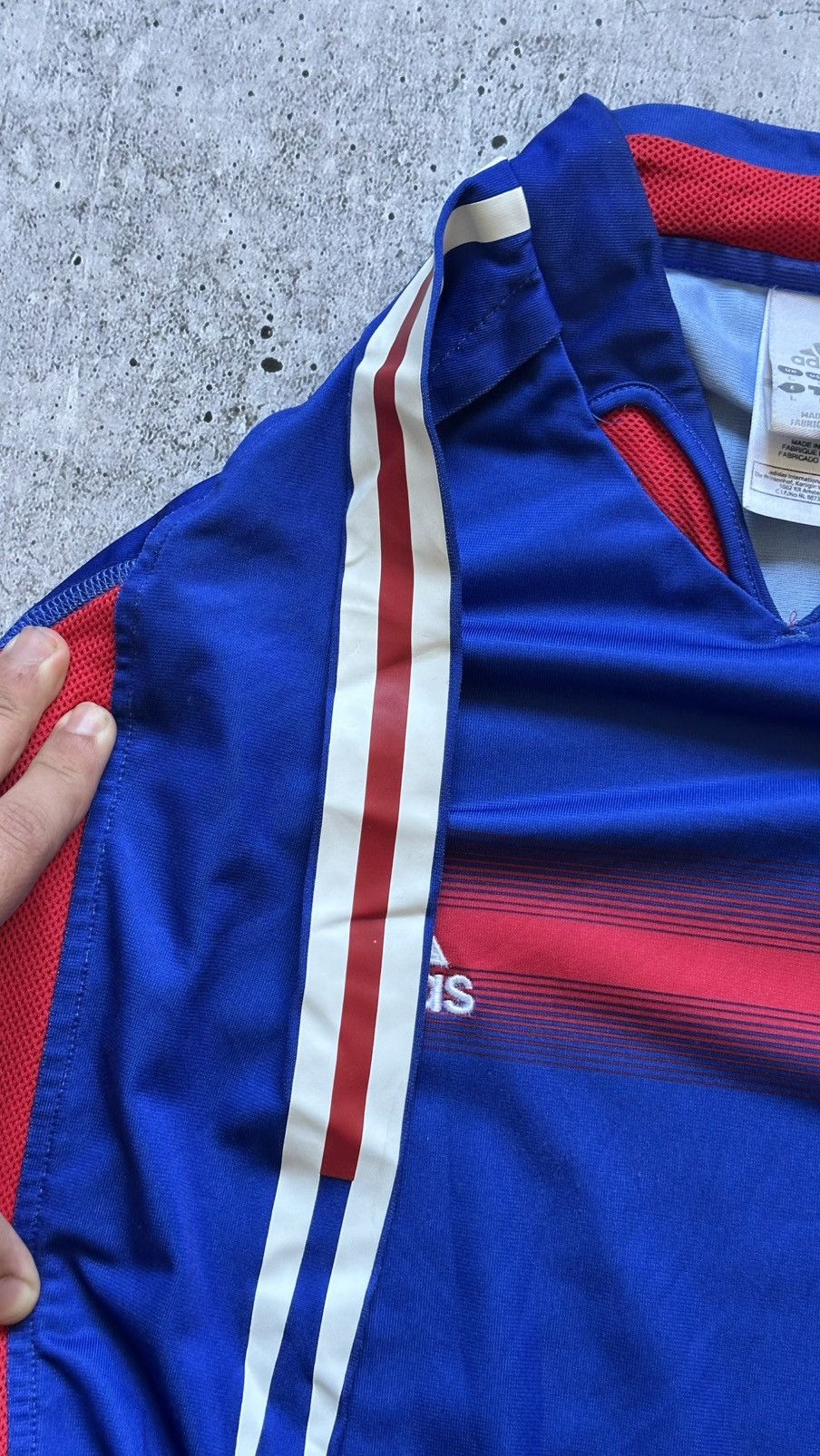 Adidas 2004 Adidas France National Team Vintage Soccer Jersey Size US L / EU 52-54 / 3 - 9 Thumbnail
