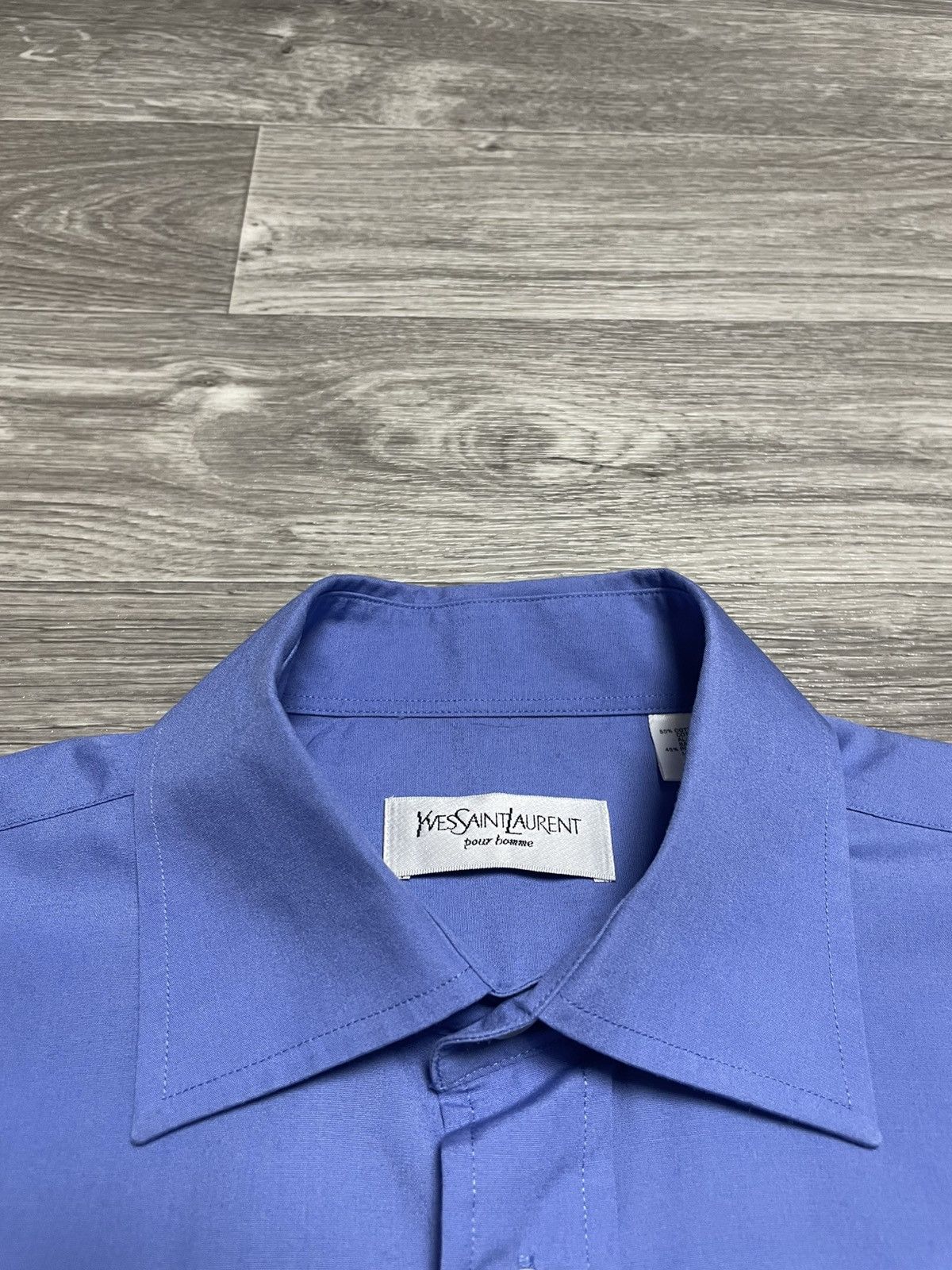 Yves Saint Laurent Vintage Yves Saint Laurent YSL Blue Long Sleeve Shirt Button Size US L / EU 52-54 / 3 - 13 Thumbnail