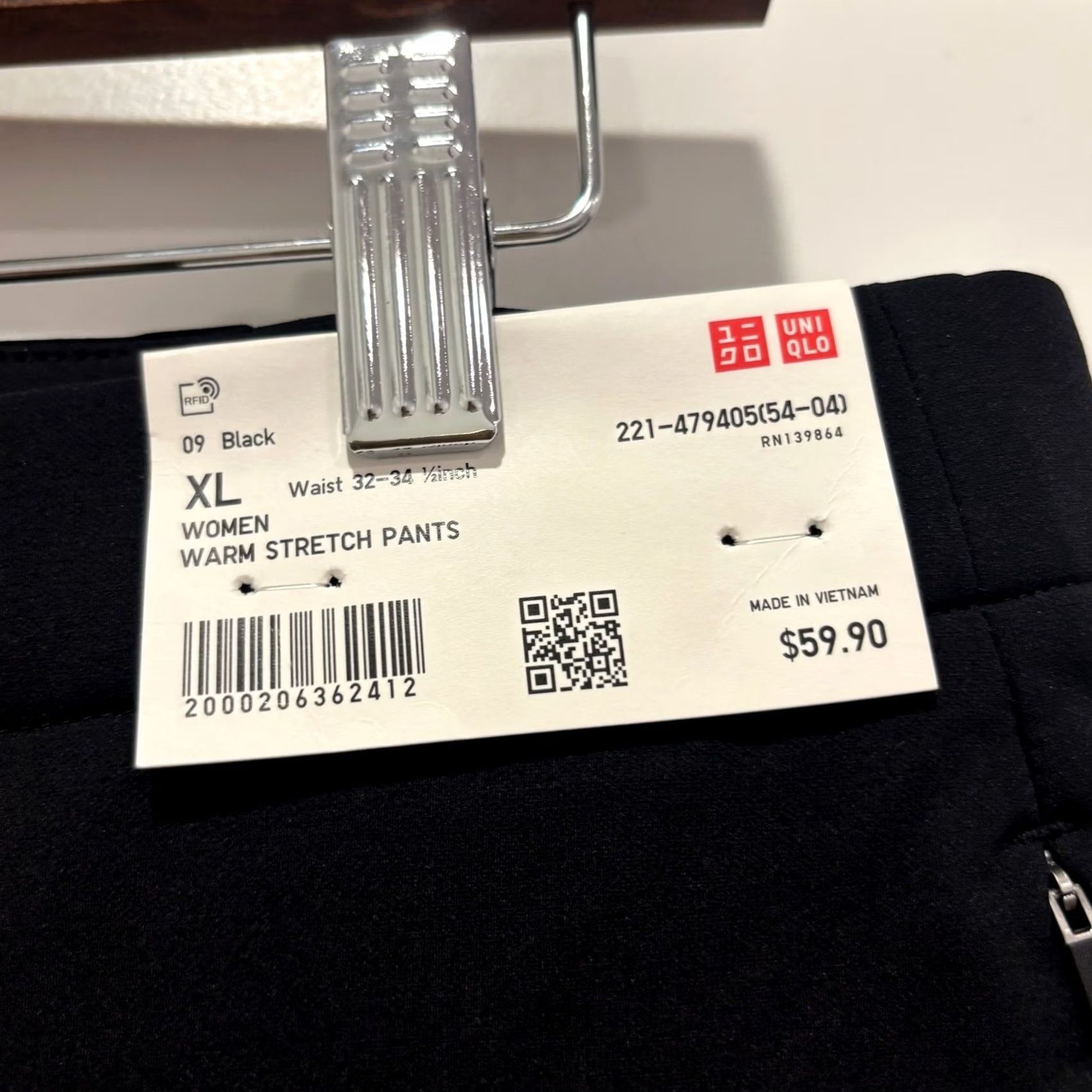 Uniqlo Uniqlo Women Warm Stretch Pants Black XL Thermal Trousers Size 40" / US 18 - 3 Thumbnail