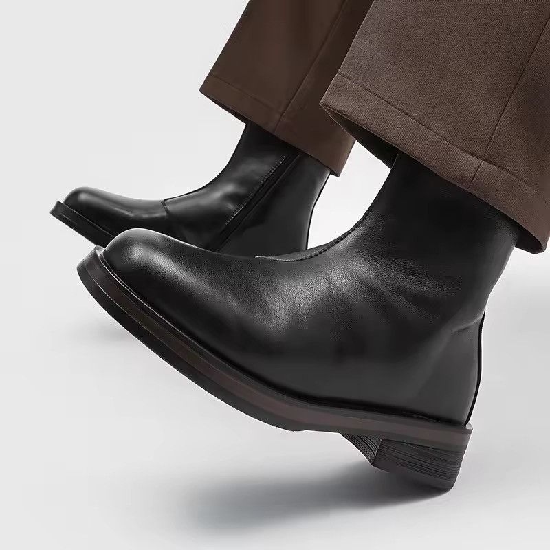Japanese Brand Mid Top Round Toe Side Zipper Boot Size US 7.5 / EU 40-41 - 4 Thumbnail