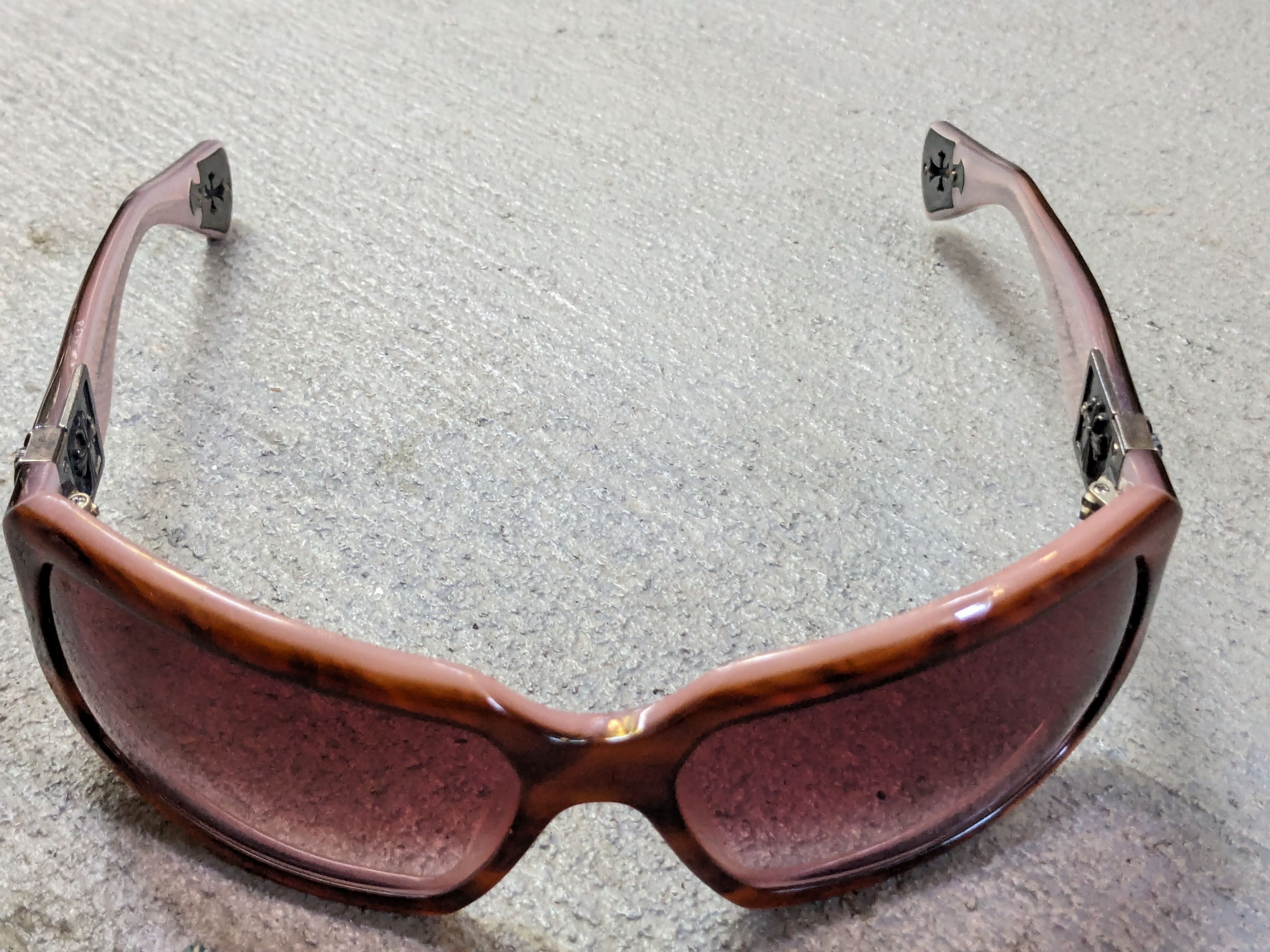 Chrome Hearts Chrome Hearts Sunglasses Cream Brown Pink Cross Sterling Size ONE SIZE - 7 Thumbnail