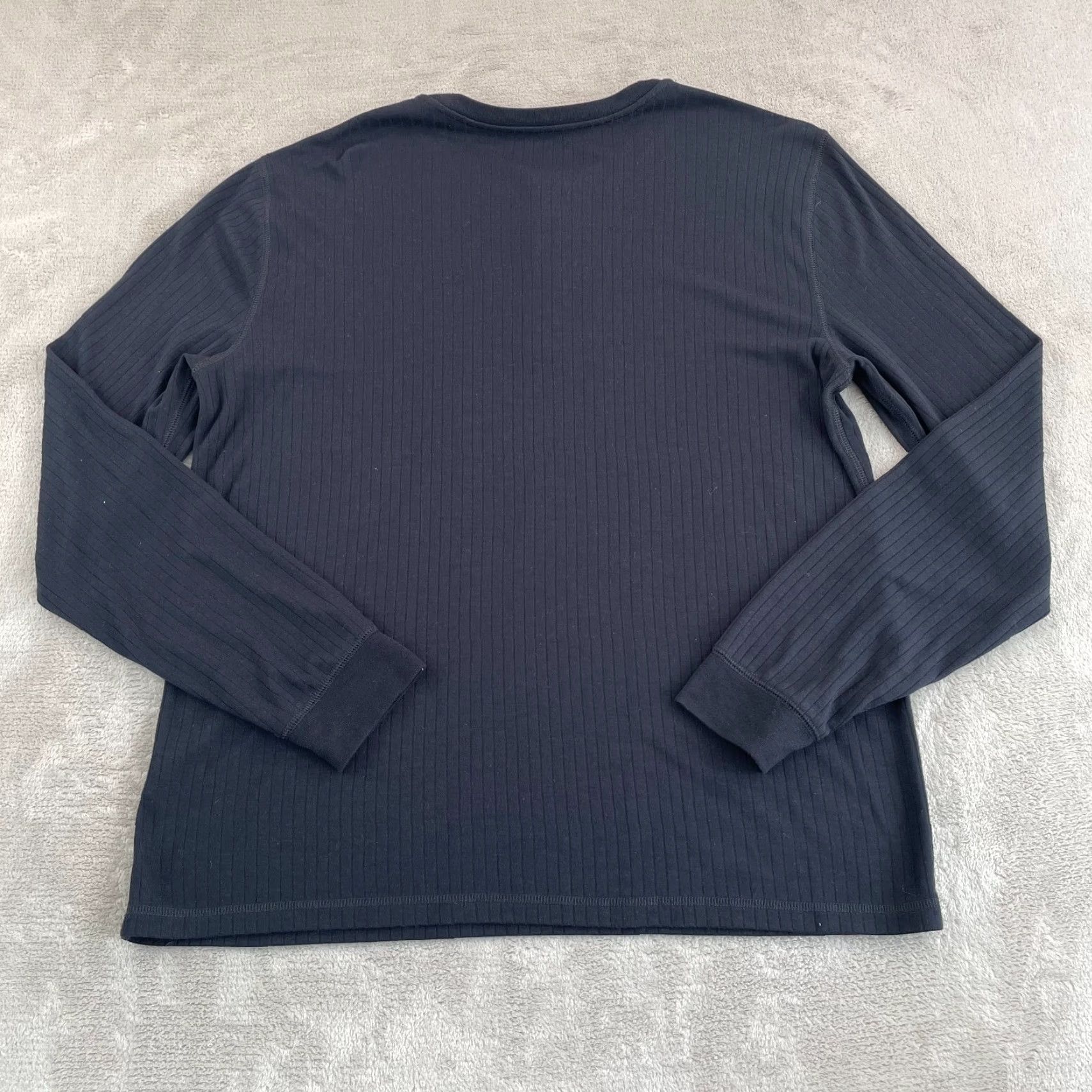 Vince Vince Henley T Shirt Men XL Black Textured Ribbed Long Sleeve Designer Size US XL / EU 56 / 4 - 4 Thumbnail