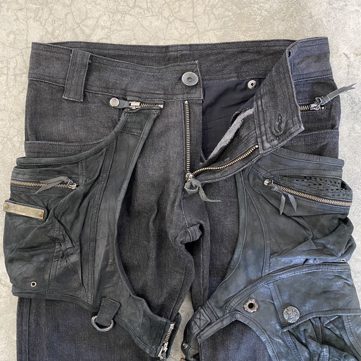 14th Addiction Holster Hybrid Leather Slim Fit Black Jeans