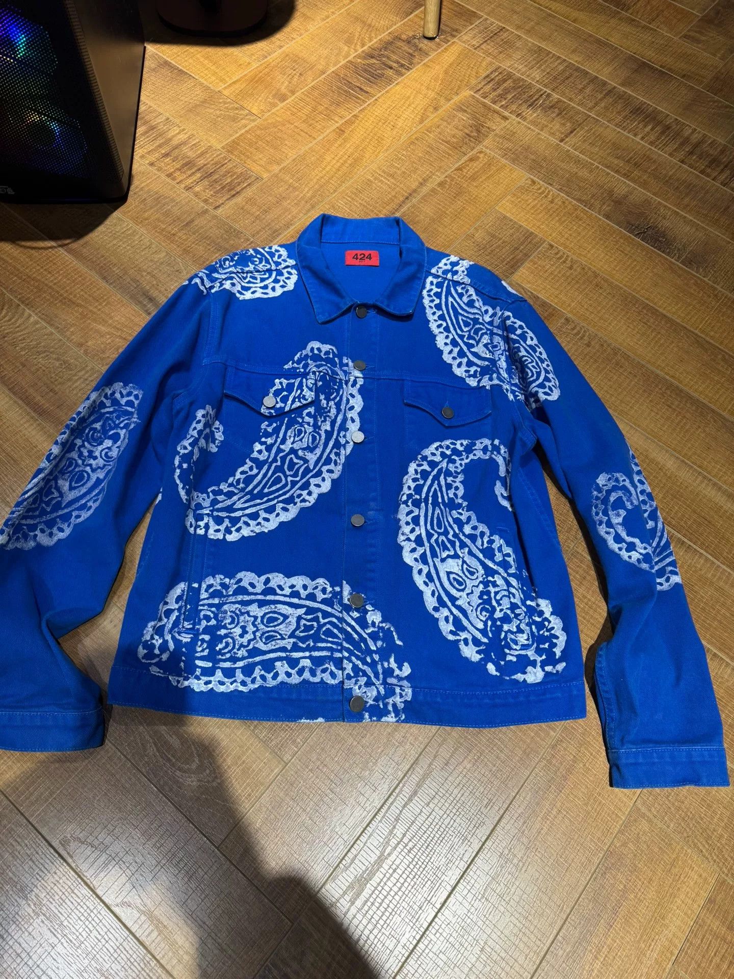 424 424 Bandana Print Denim Jacket Size US L / EU 52-54 / 3 - 1 Thumbnail